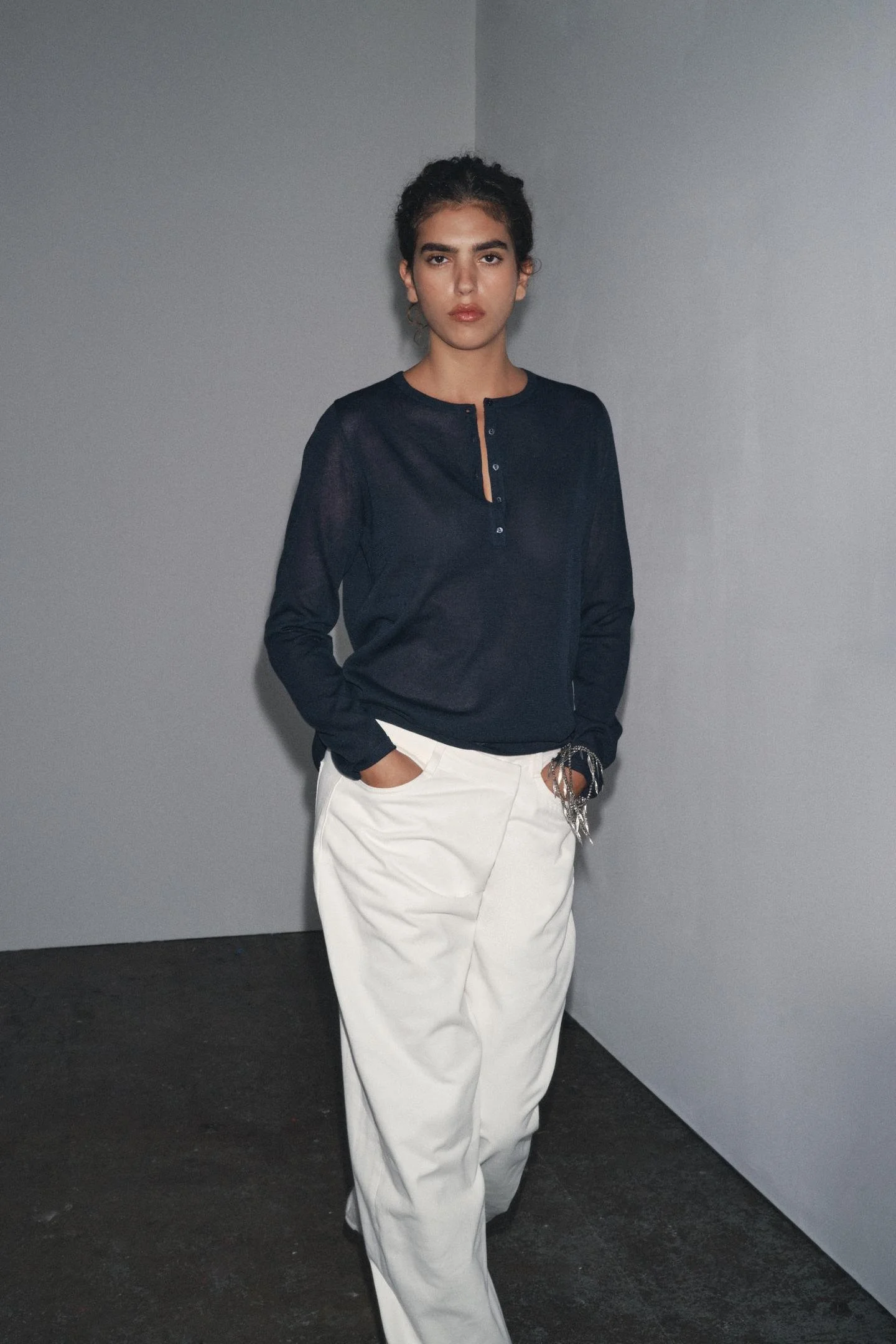 Zara Knit Sweater Navy