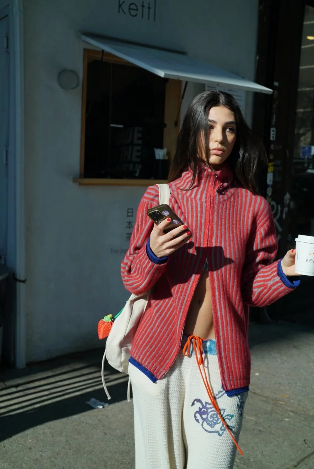 Adrian Cashmere Cherry Ribbed Zip