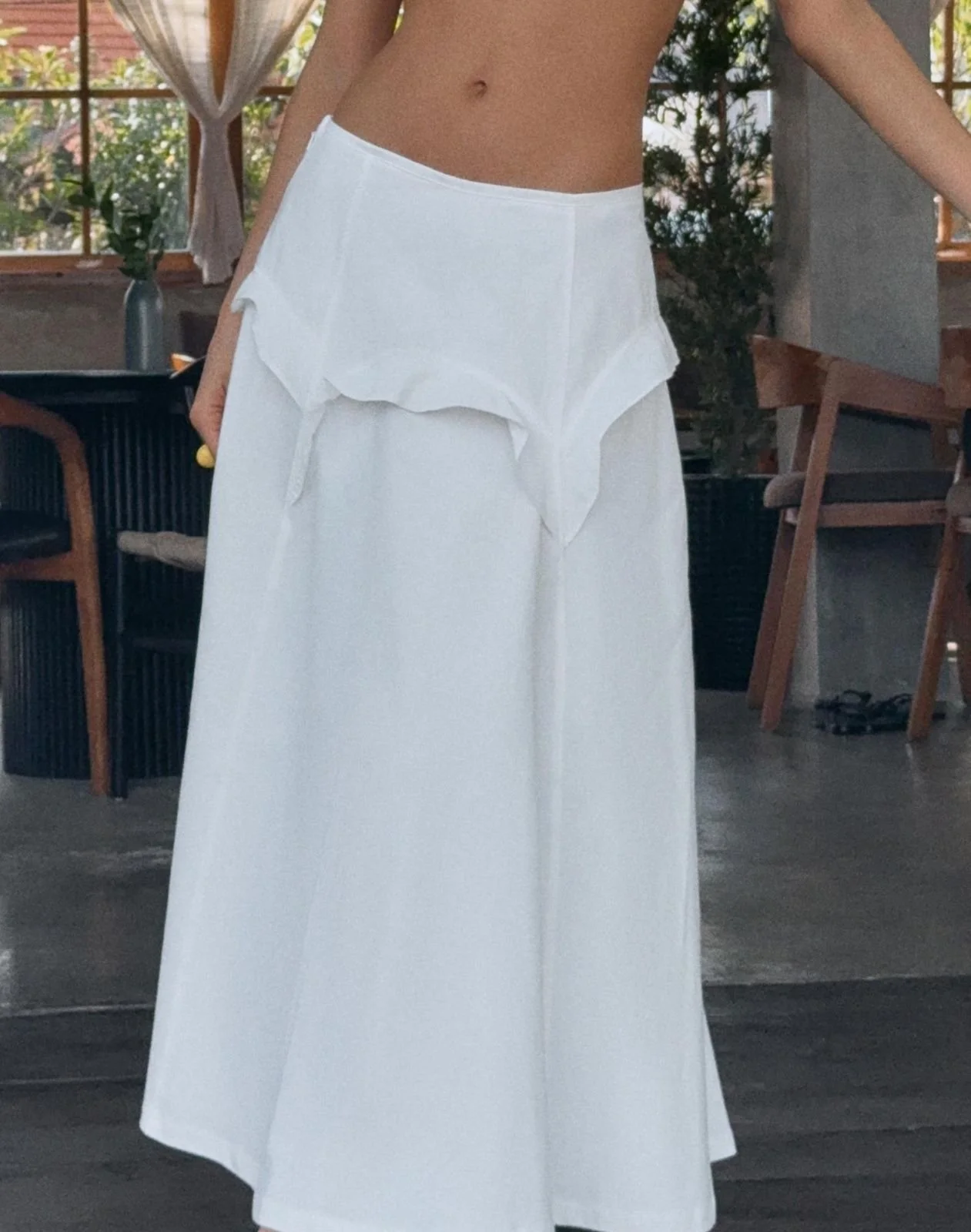 Zara Contrast Ruffle Skirt