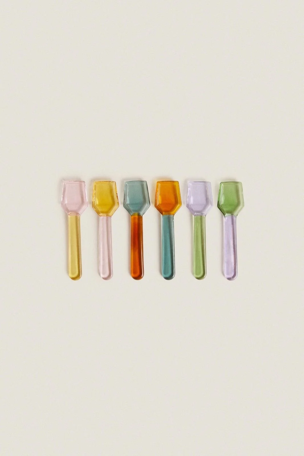 Zara multicoloured glass ice cream spoons