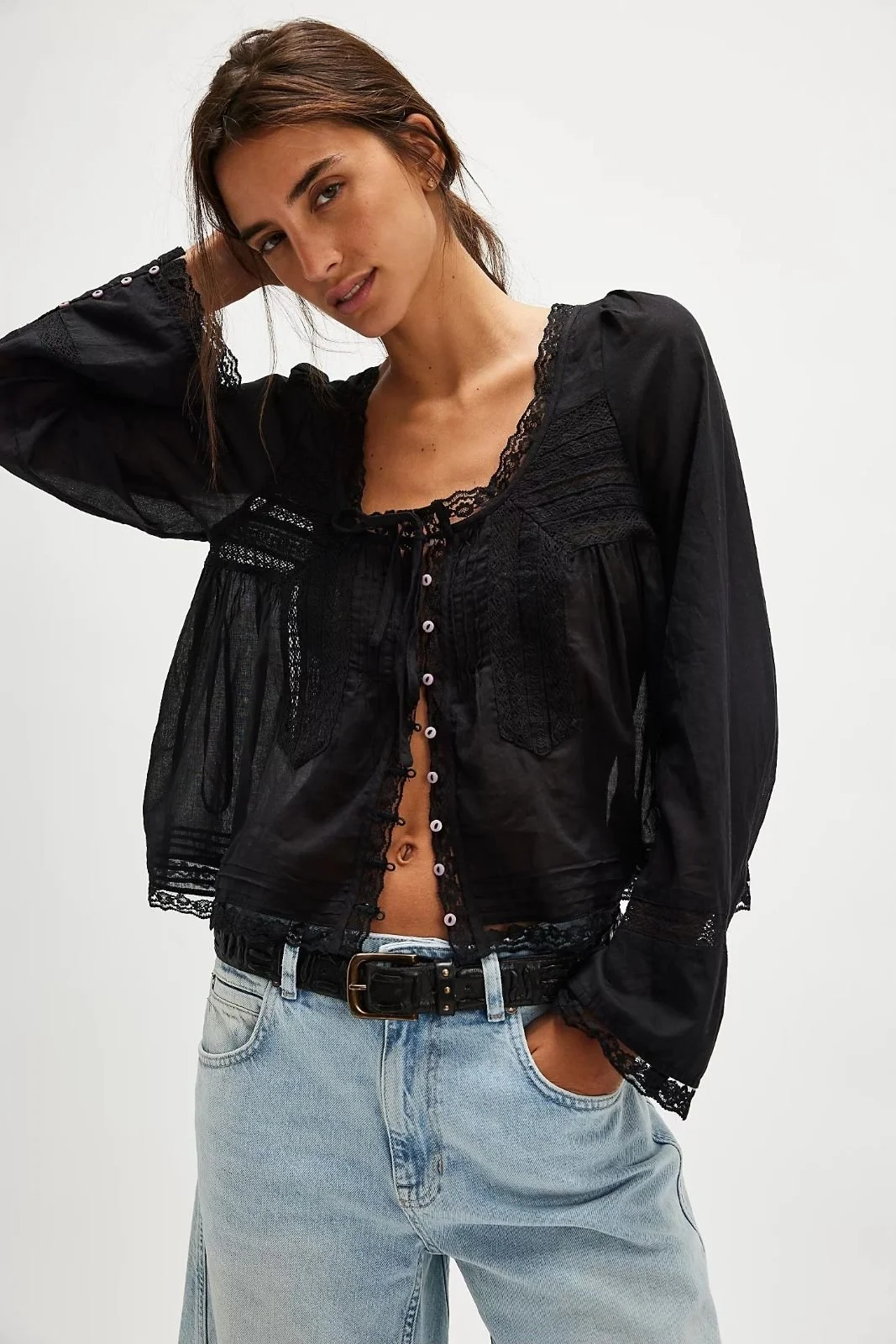 Free People Forevermore Long Sleeve Top