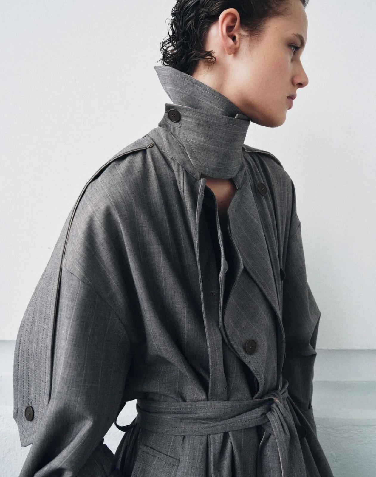 Zara ZW Collection Contrast Trench Coat