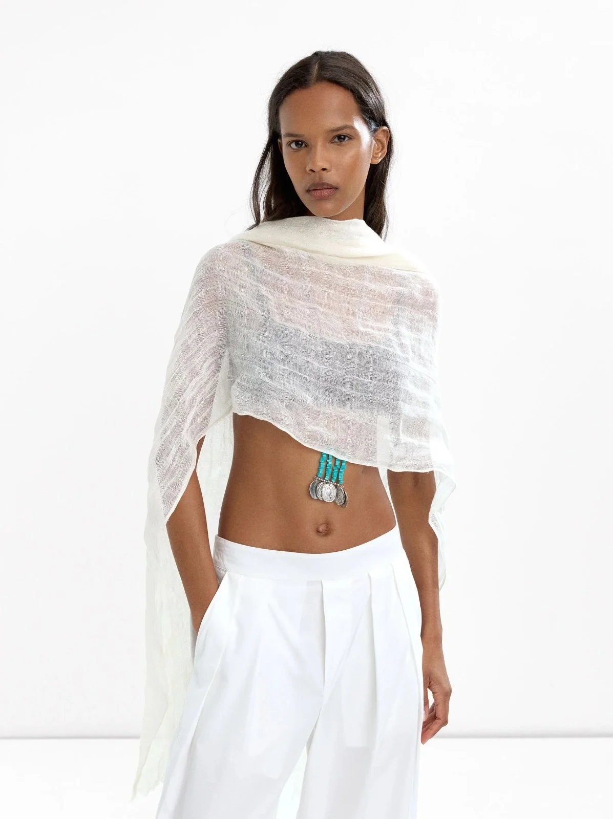 Parfois Linen Pashmina White