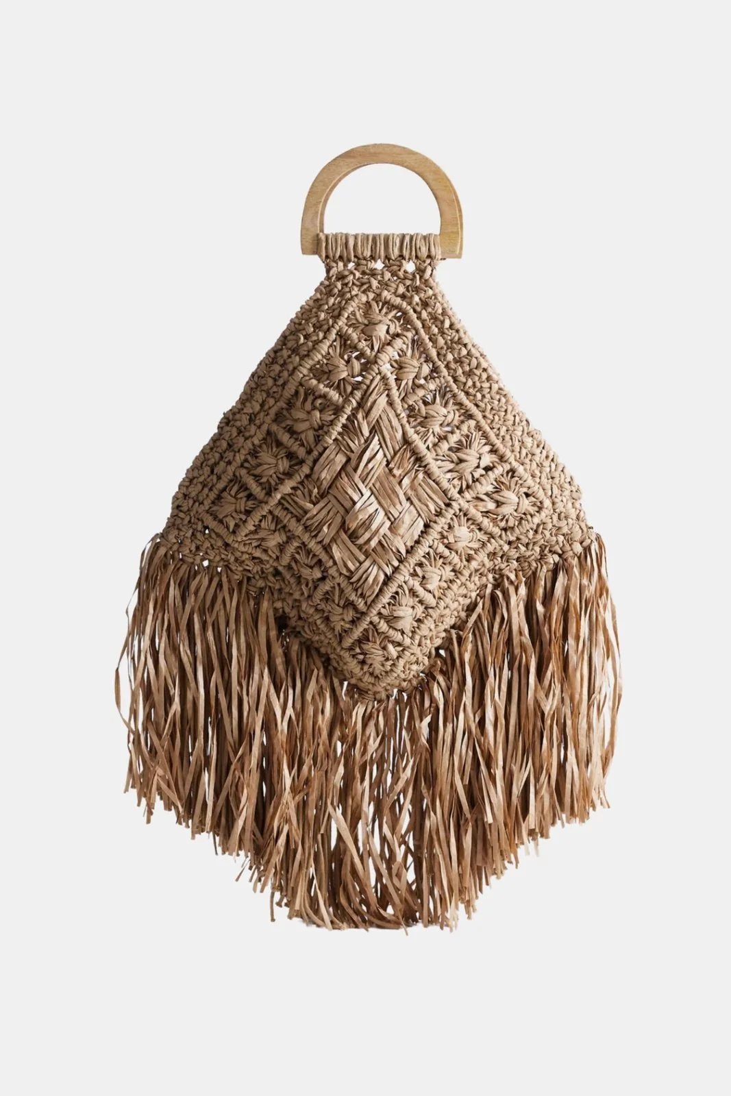 Topshop Hugo Weave Tassel Straw Bag