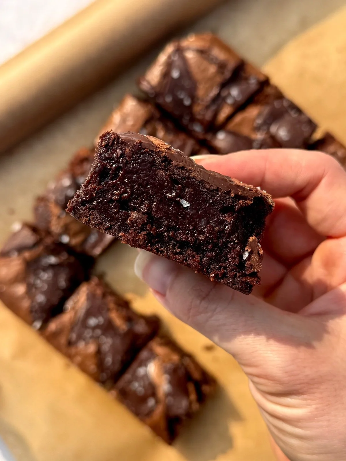 Fudgy Sea Salt Double Chocolate Brownies Recipe