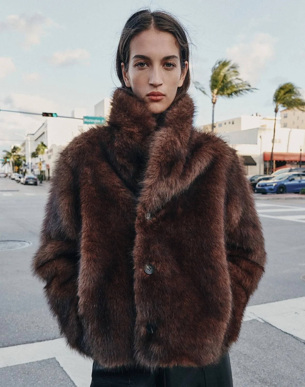 Zara Reversible Double Faced Faux Fur