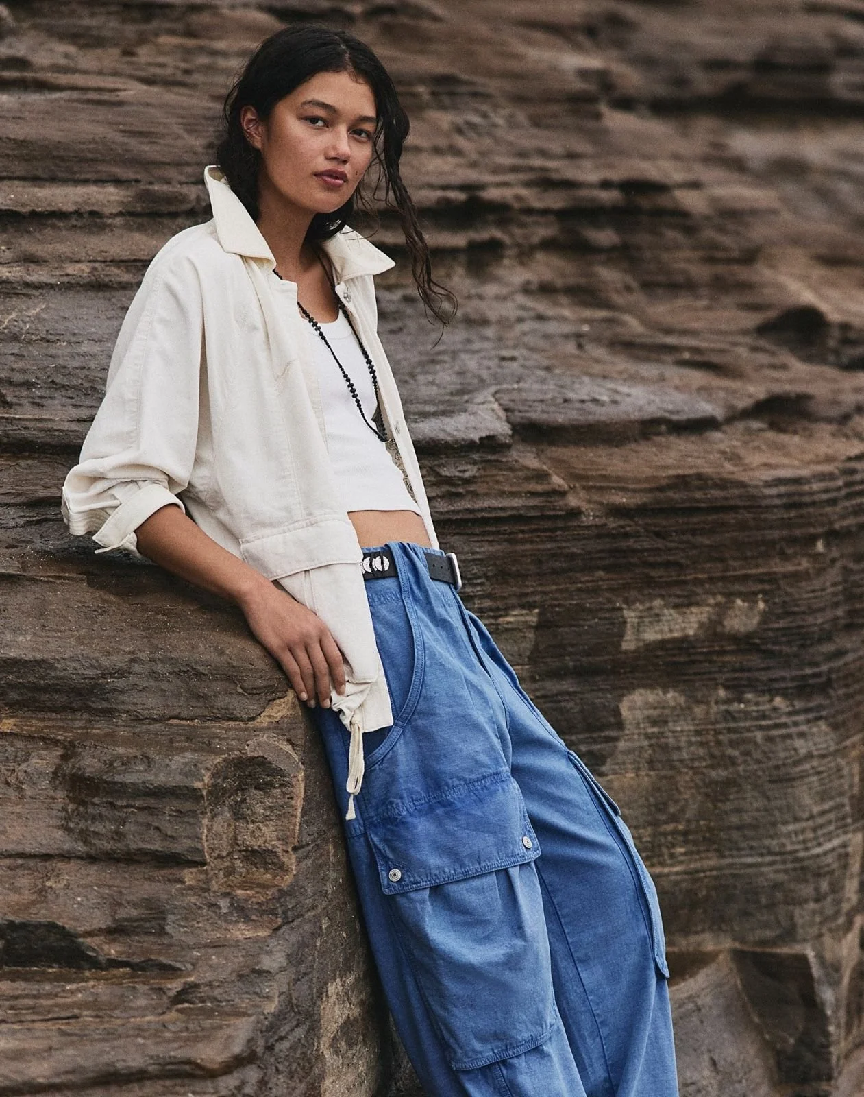 Free People We The Free Brentwood Slouchy Cargo Pants
