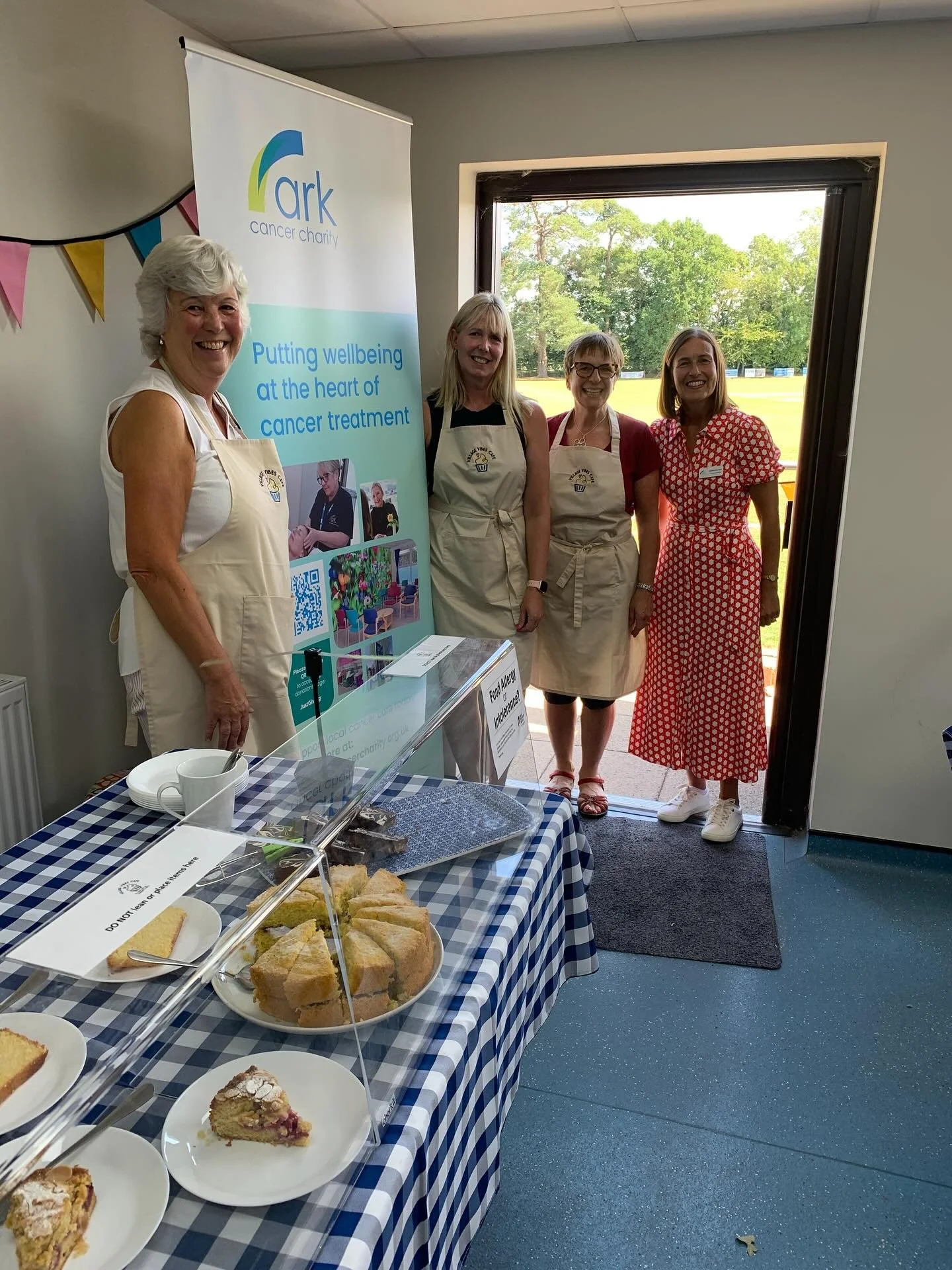 Thank you to the Village Vibes Cafe for welcoming Fundraising Manager, Helena along to appreciate all the delicious treats on offer last Friday.
The cafe is taking a short summer break but will be back on Friday 12th September supporting Ark Cancer C