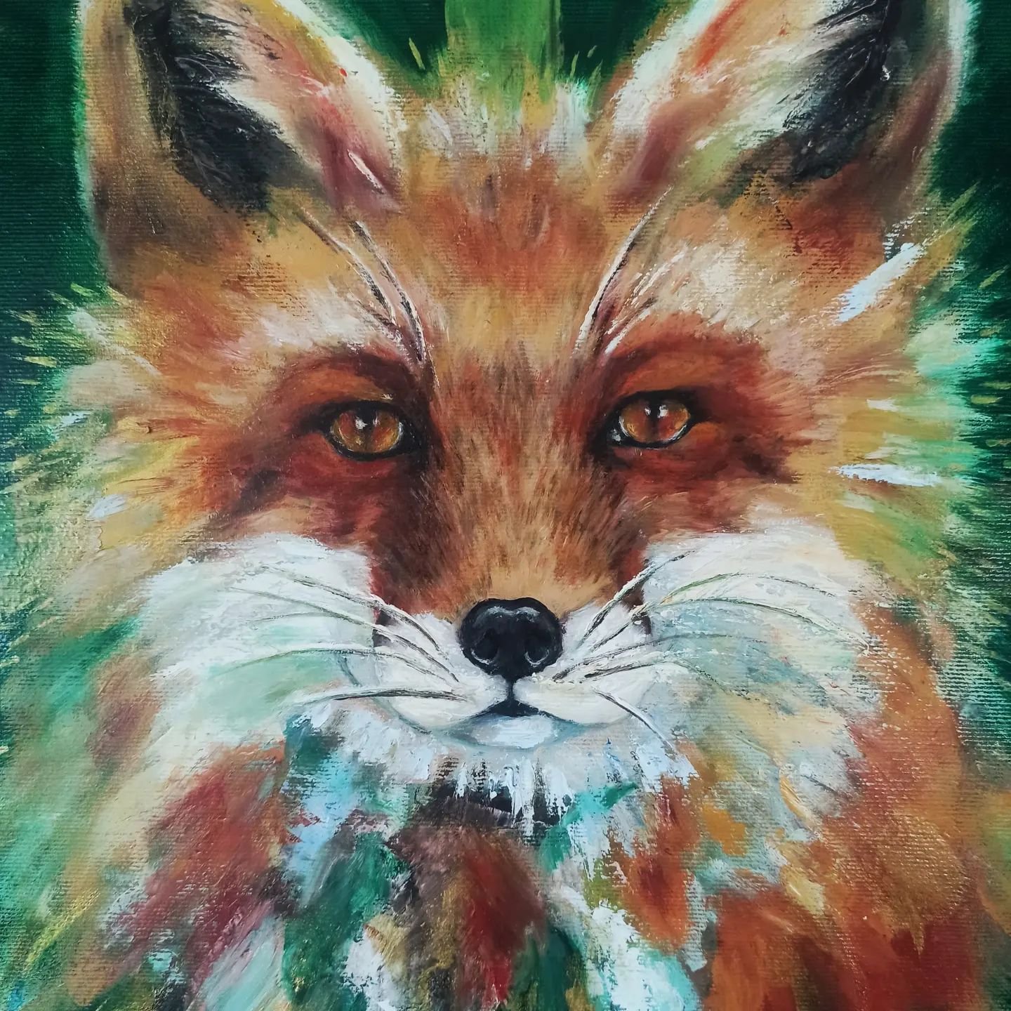 UPCOMING COLLECTION! 
At moment I am working on the new series of paintings and it might be the biggest I've ever done. As it is clear it's gonna be about animals with the circle, gold and symbol. 

This one is called I USED TO BE A FOX, 2024. Oil on