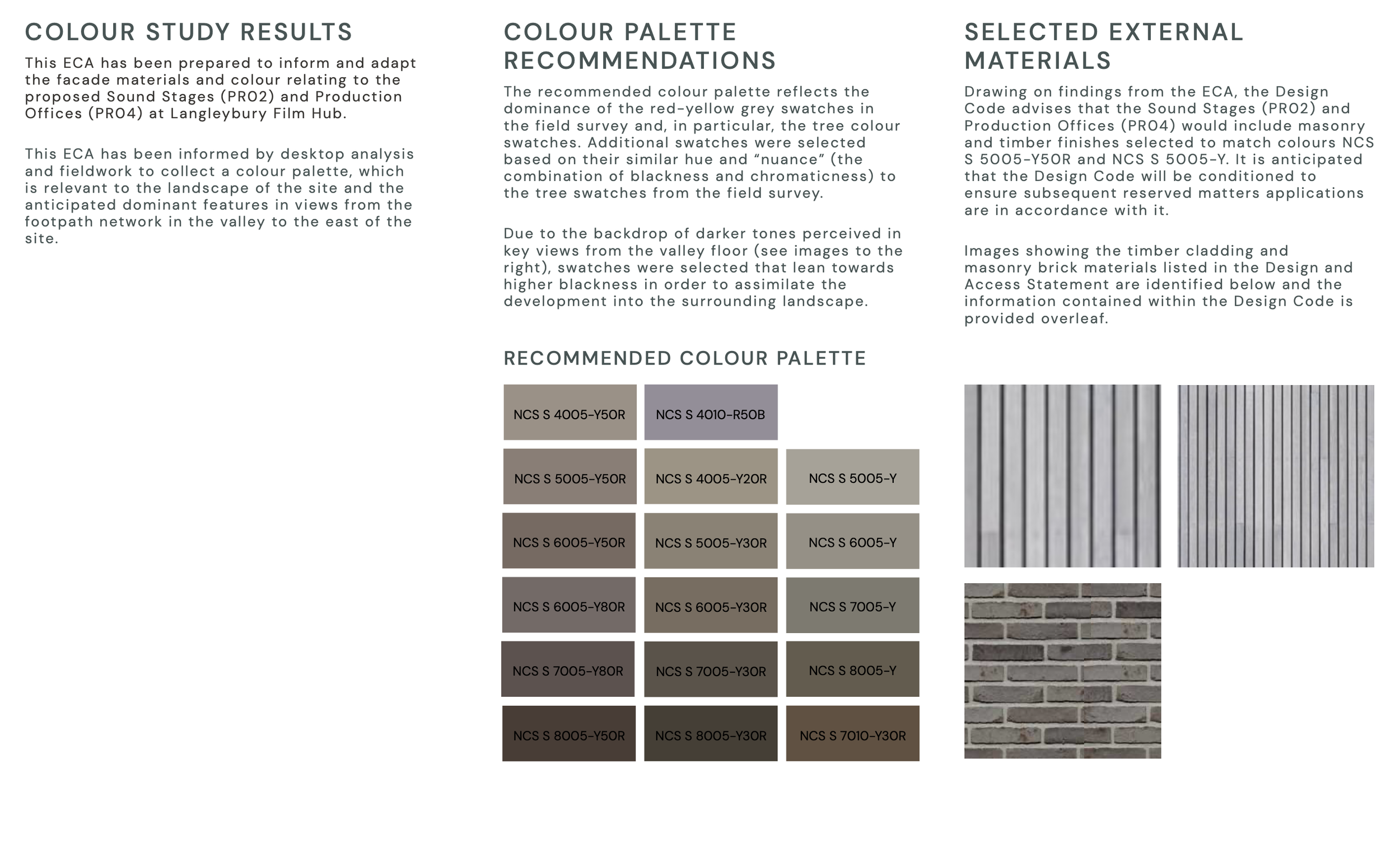 An extract from the ECA for Langleybury Film Hub (with input on materials provided by IF_DO Architects).