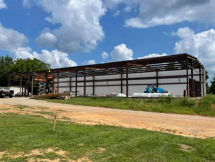 40x125 steel building going up in Anderson, SC