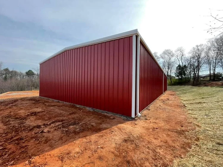 40x100 red steel loafing shed in Nicholson, GA