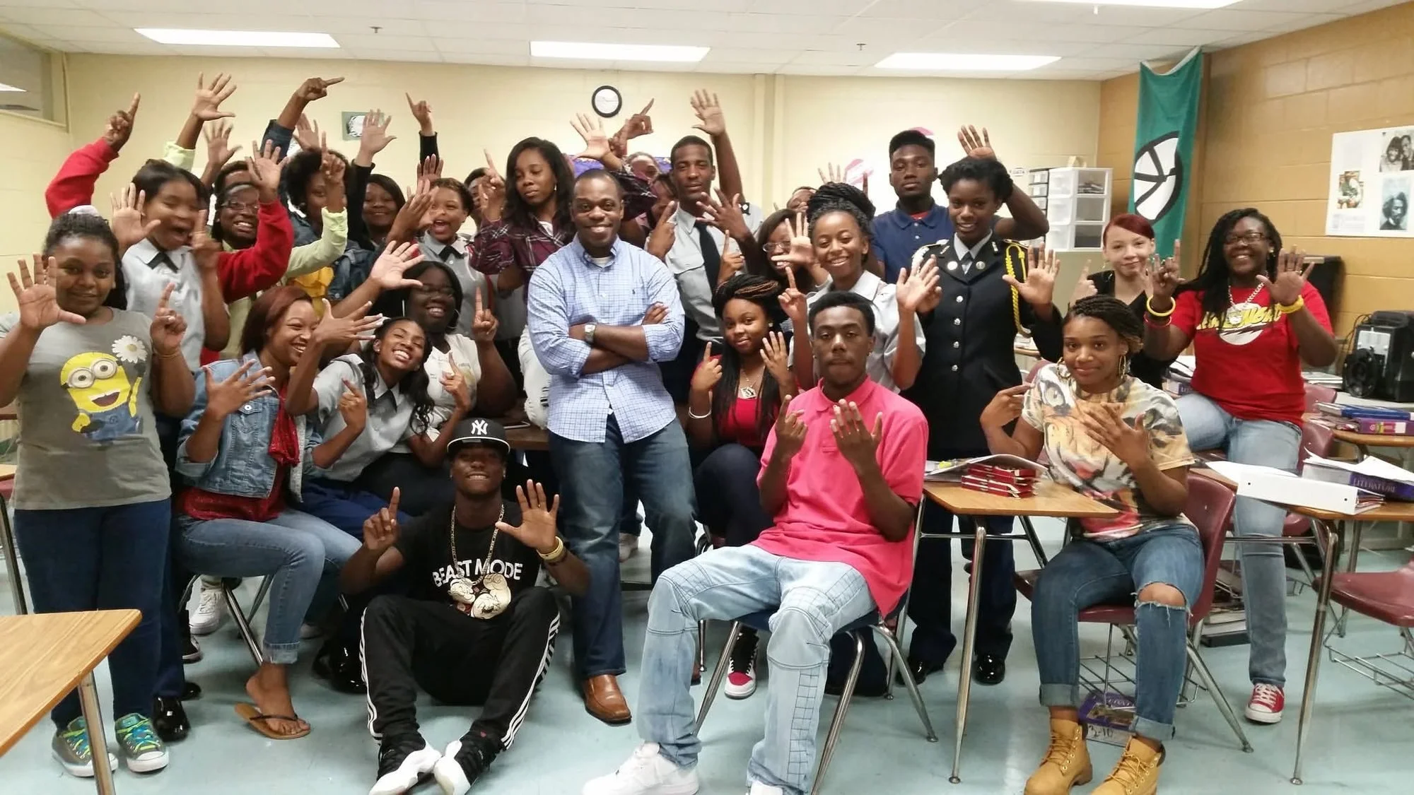 With students in the classroom