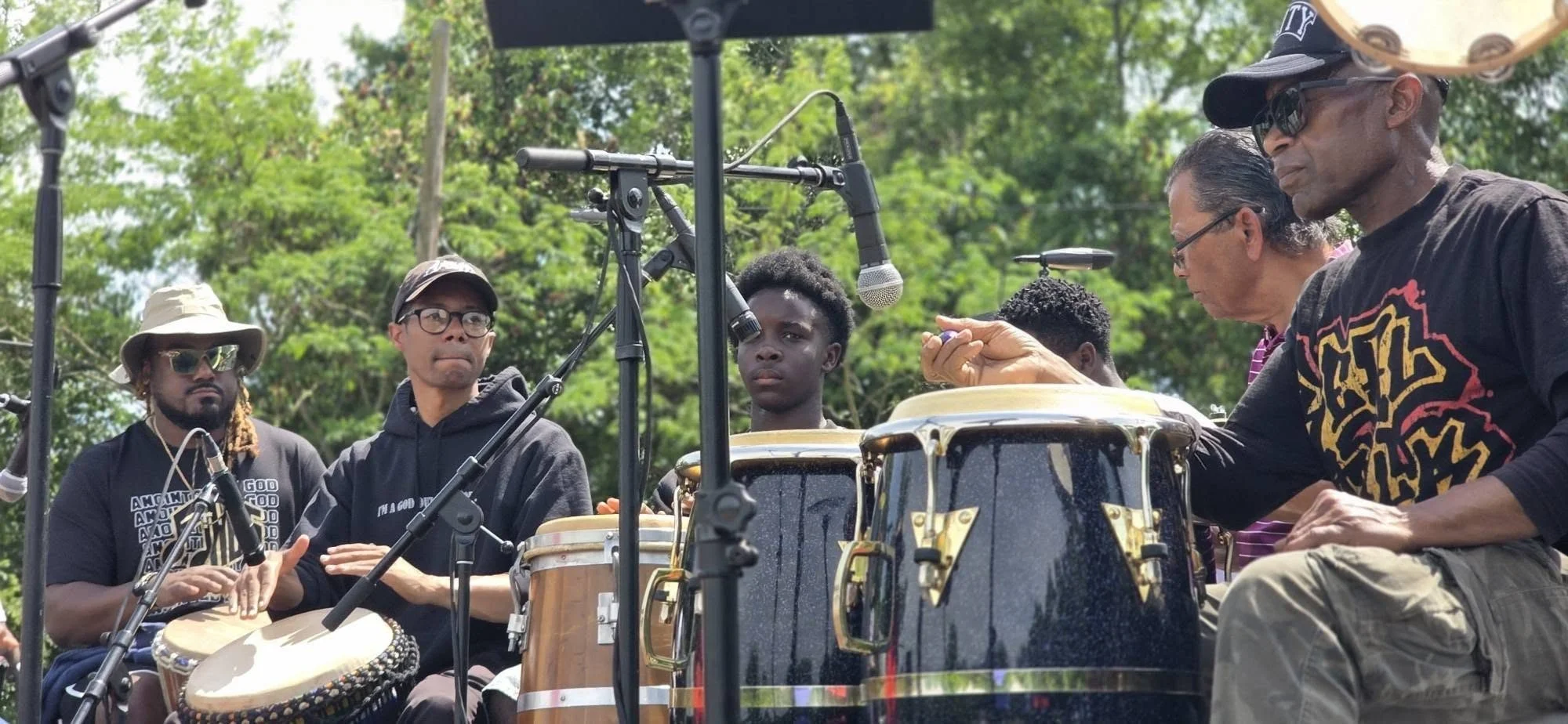 Drummers with the Pleasant Hill crew