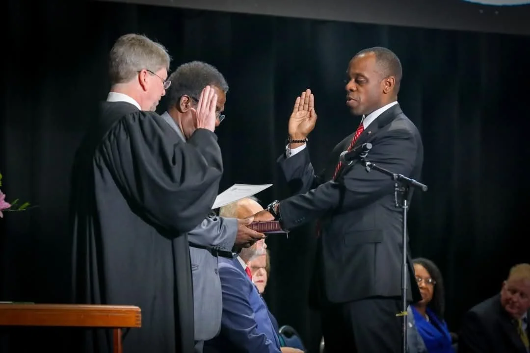 Taking the oath of office