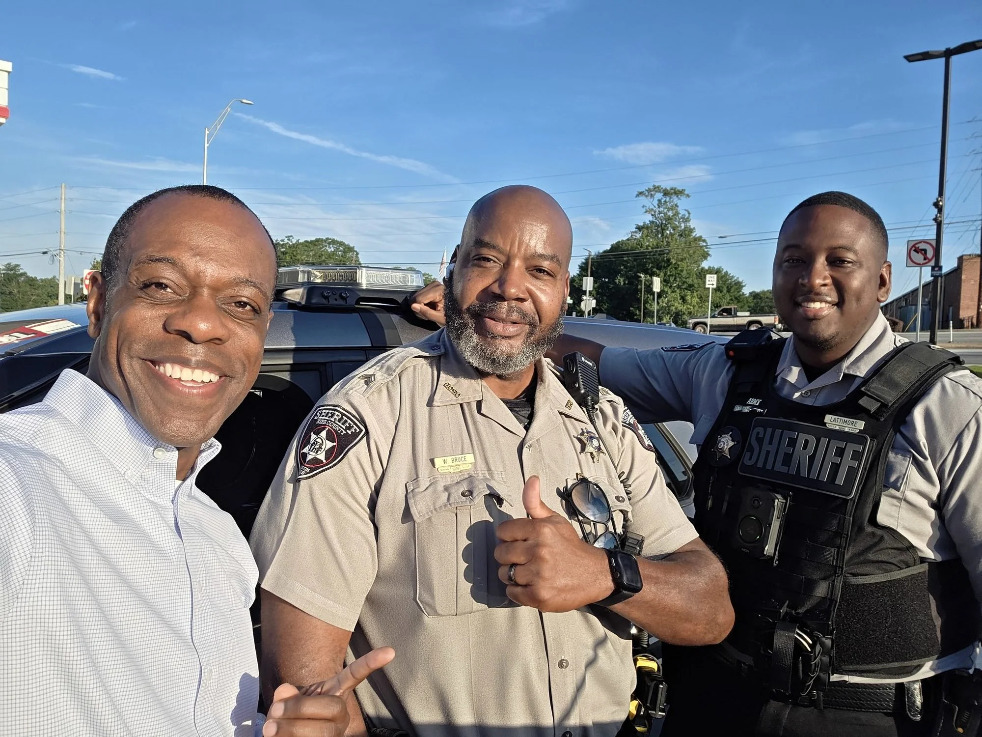 With Bibb County sheriff's deputies