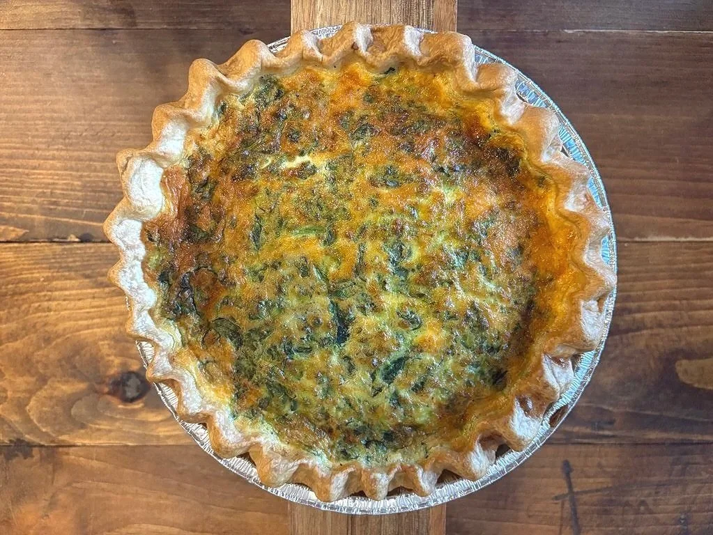 spinach + feta quiche