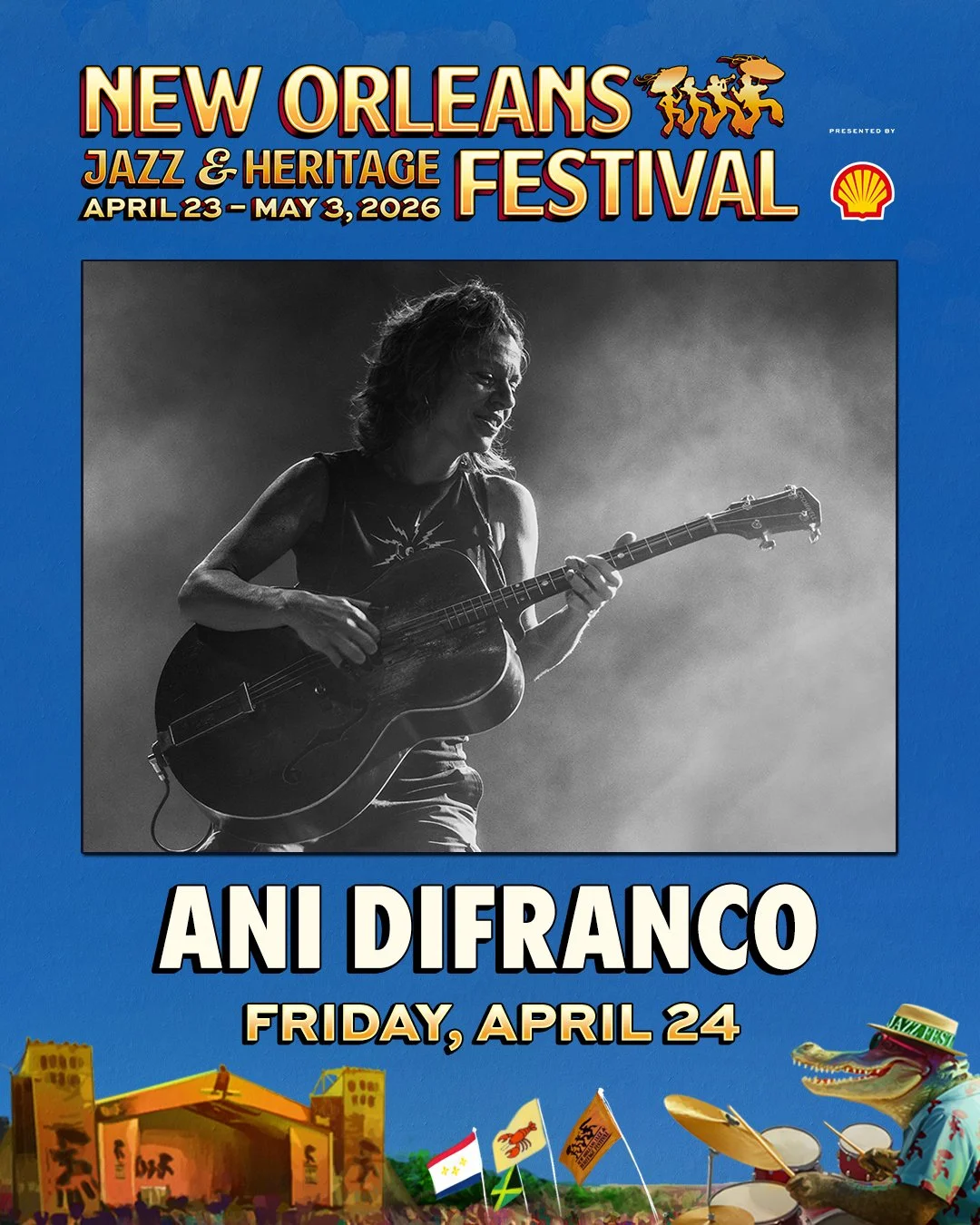 Ani DiFranco Announced In 2026 New Orleans Jazz &amp; Heritage Festival Lineup