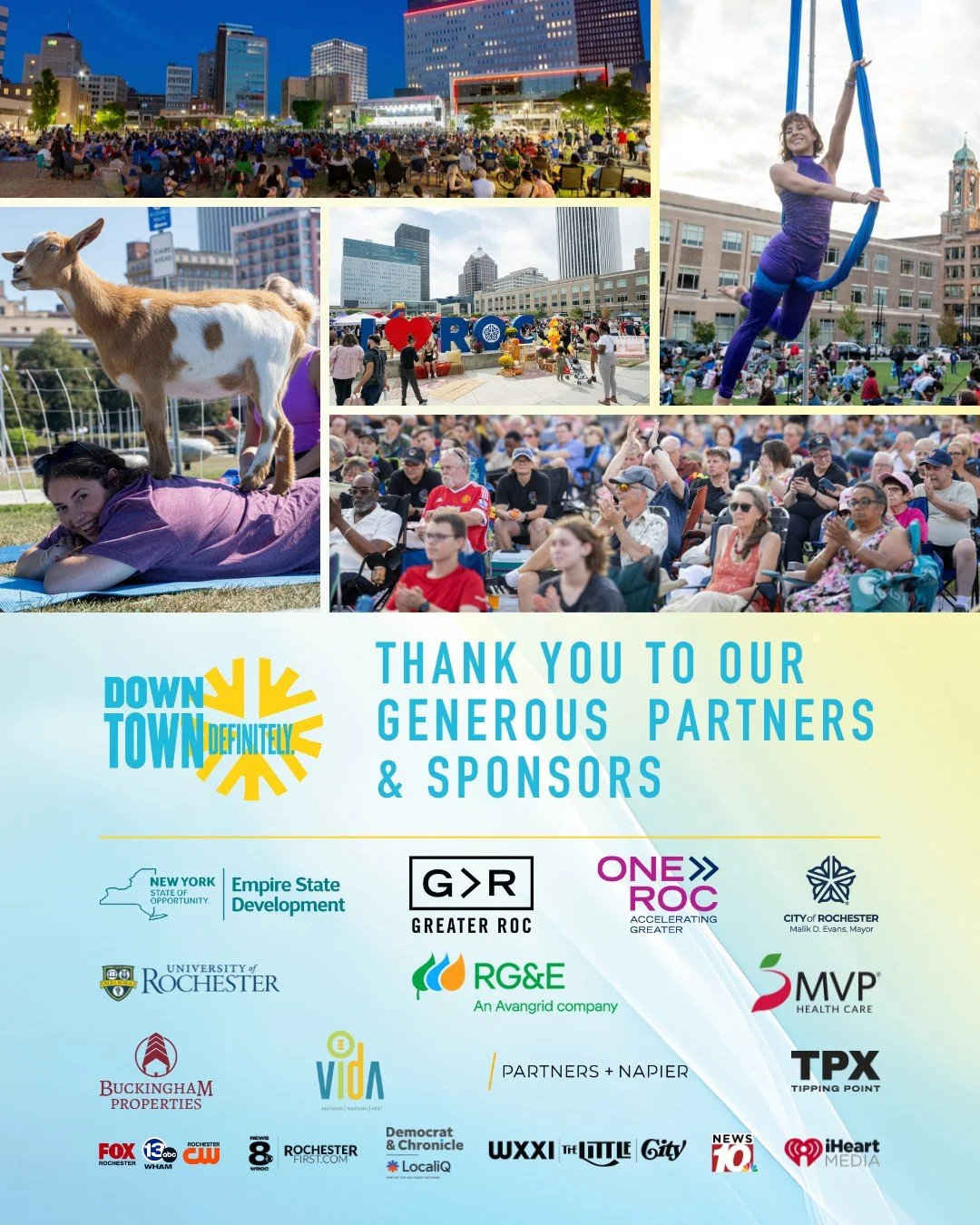 Thank you for making the 2025 Downtown Definitely season one to remember! From June through September, more than 17,600 people came downtown to enjoy 17 free events that celebrated the heart of our city.

If you attended one or more events, take our 