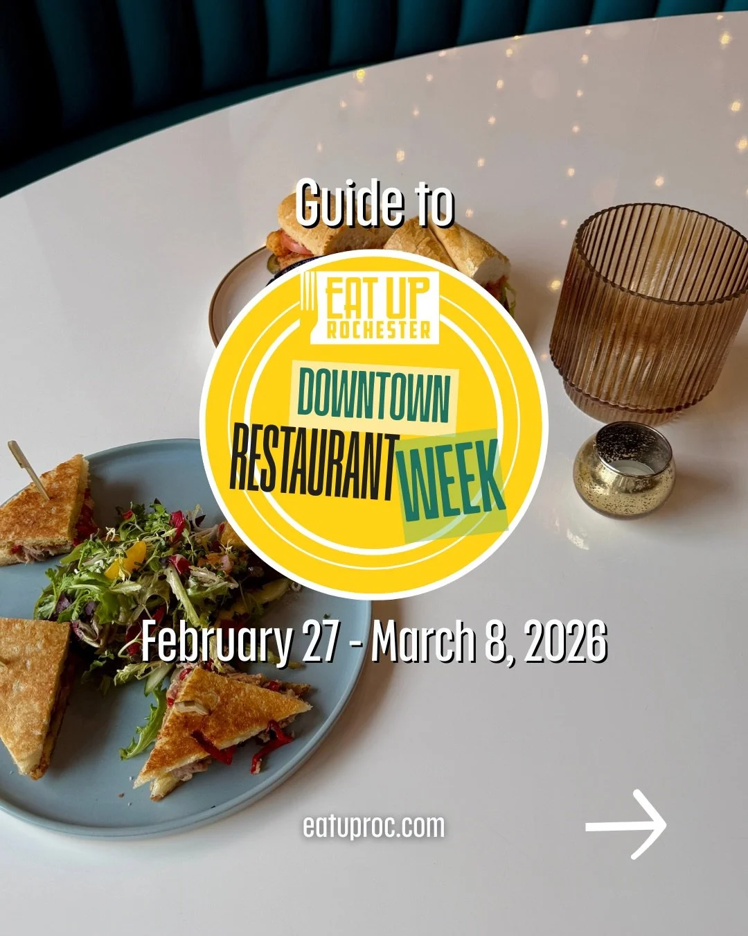 Let&rsquo;s dig into the Eat Up Roc details. 🍽️🏙️
&nbsp;
Eat Up Roc: Downtown Restaurant Week runs Feb. 27 &ndash; March 8, bringing 10 days of can&rsquo;t-miss lunch and dinner deals from over 25 downtown restaurants.
&nbsp;
We&rsquo;re talking:&n