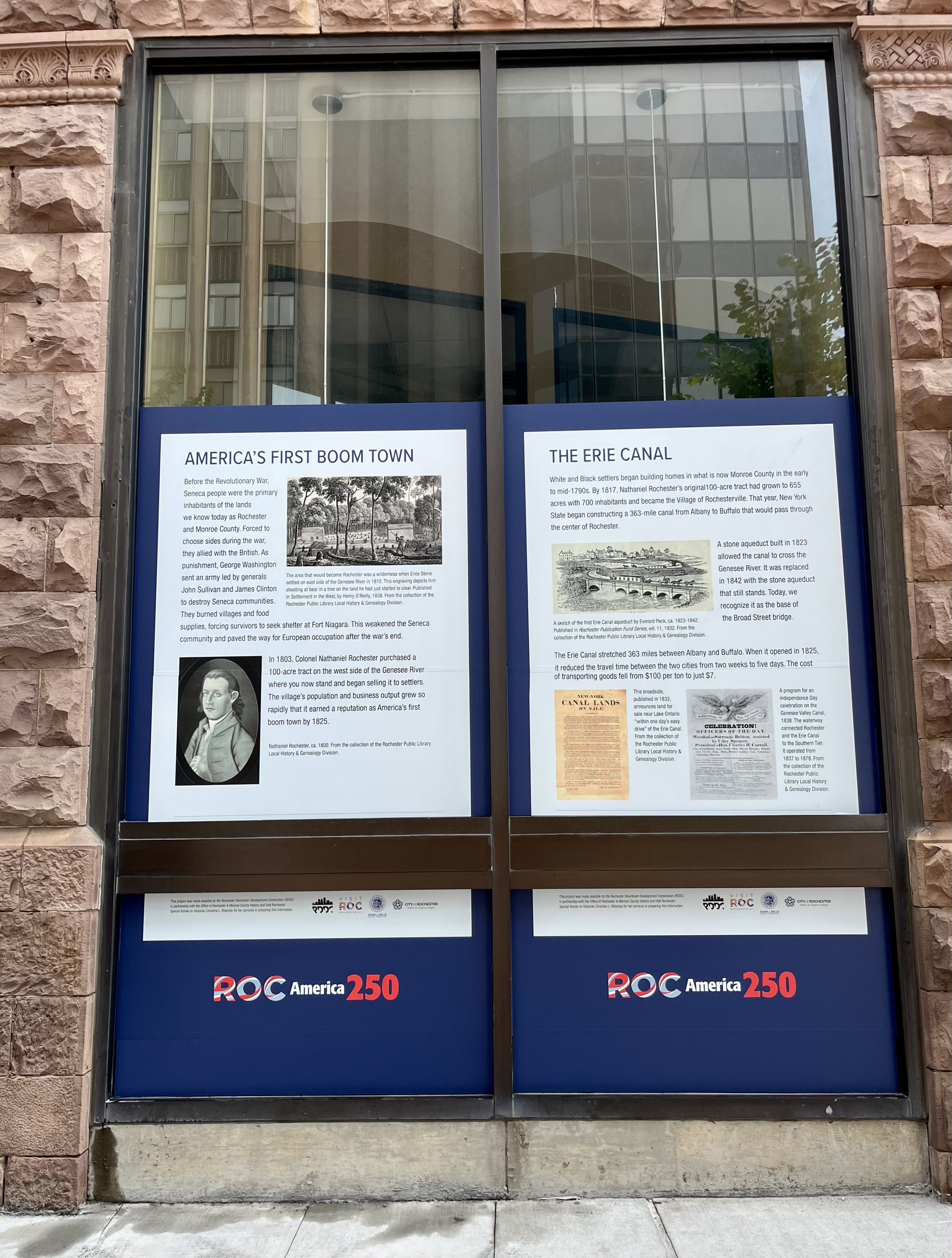 Downtown Window Decals Celebrate Rochester’s History for America 250