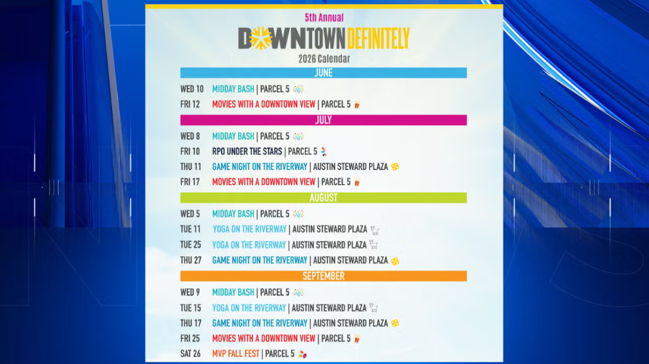 ‘Downtown Definitely’ event series continues with Yoga on the Riverway Tuesday afternoon
