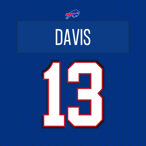 Gabe Davis Blue Buffalo Bills Jersey Number "13"