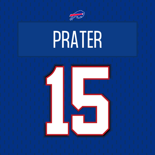 Matt Prater Bills Jersey Number "15"