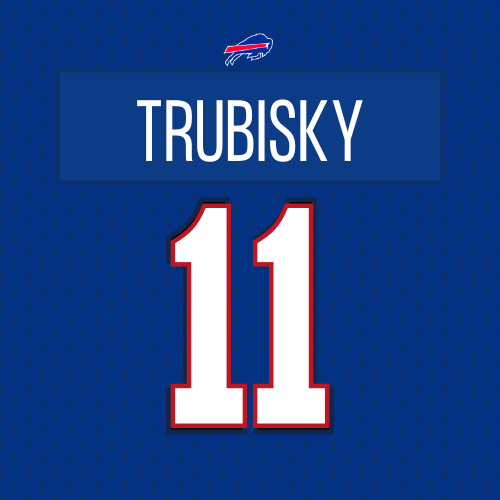 Buffalo Bills football jersey with the name 'TRUBISKY' and the number 11.