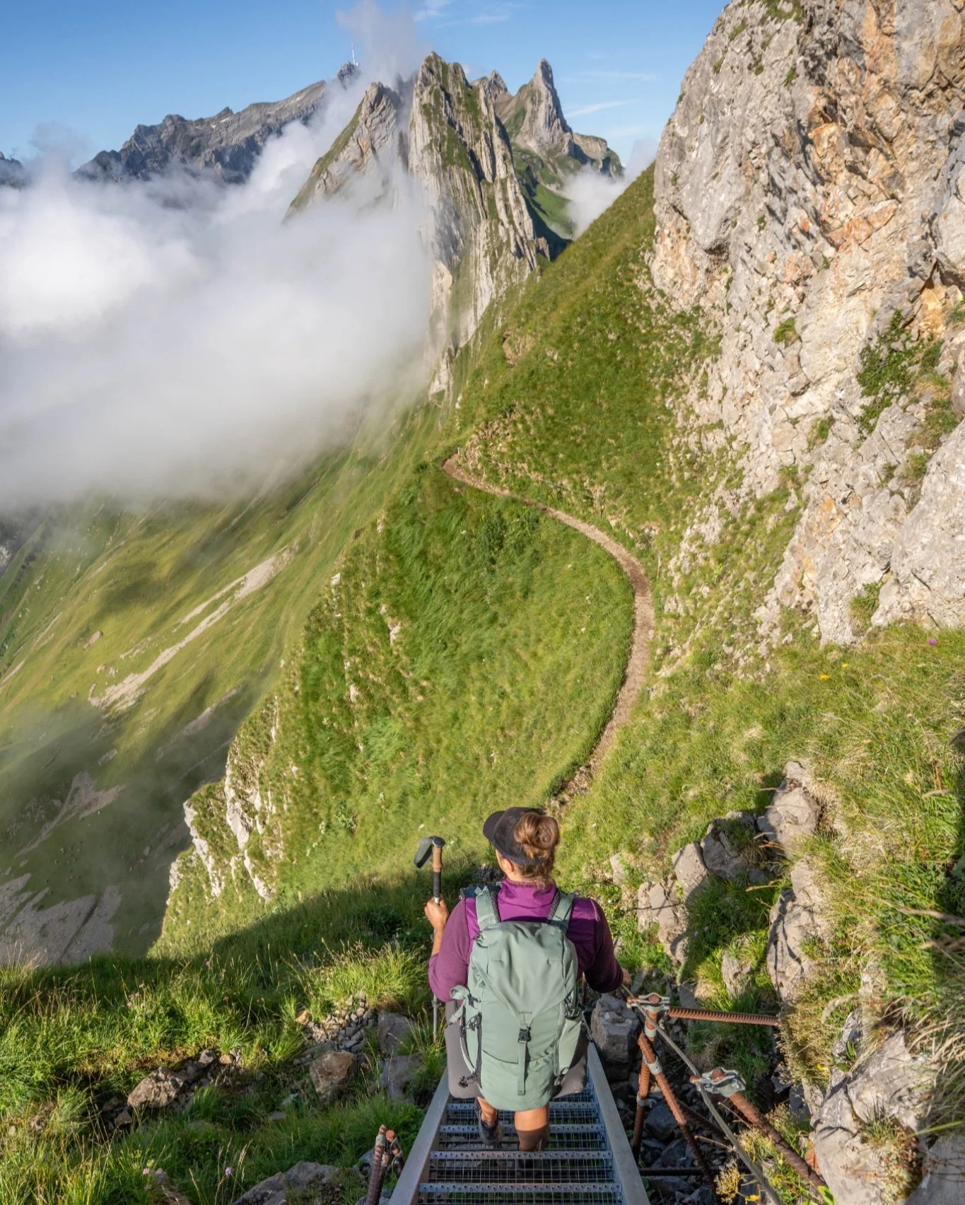 Time for some photos to break up the SEO content! Here are a few favourite photos from my summer vacation. 

1. Christin leads the way on day 2 of our Alps hike in the Appenzell region in Switzerland
2. The famous &Auml;scher Berghaus, built into the
