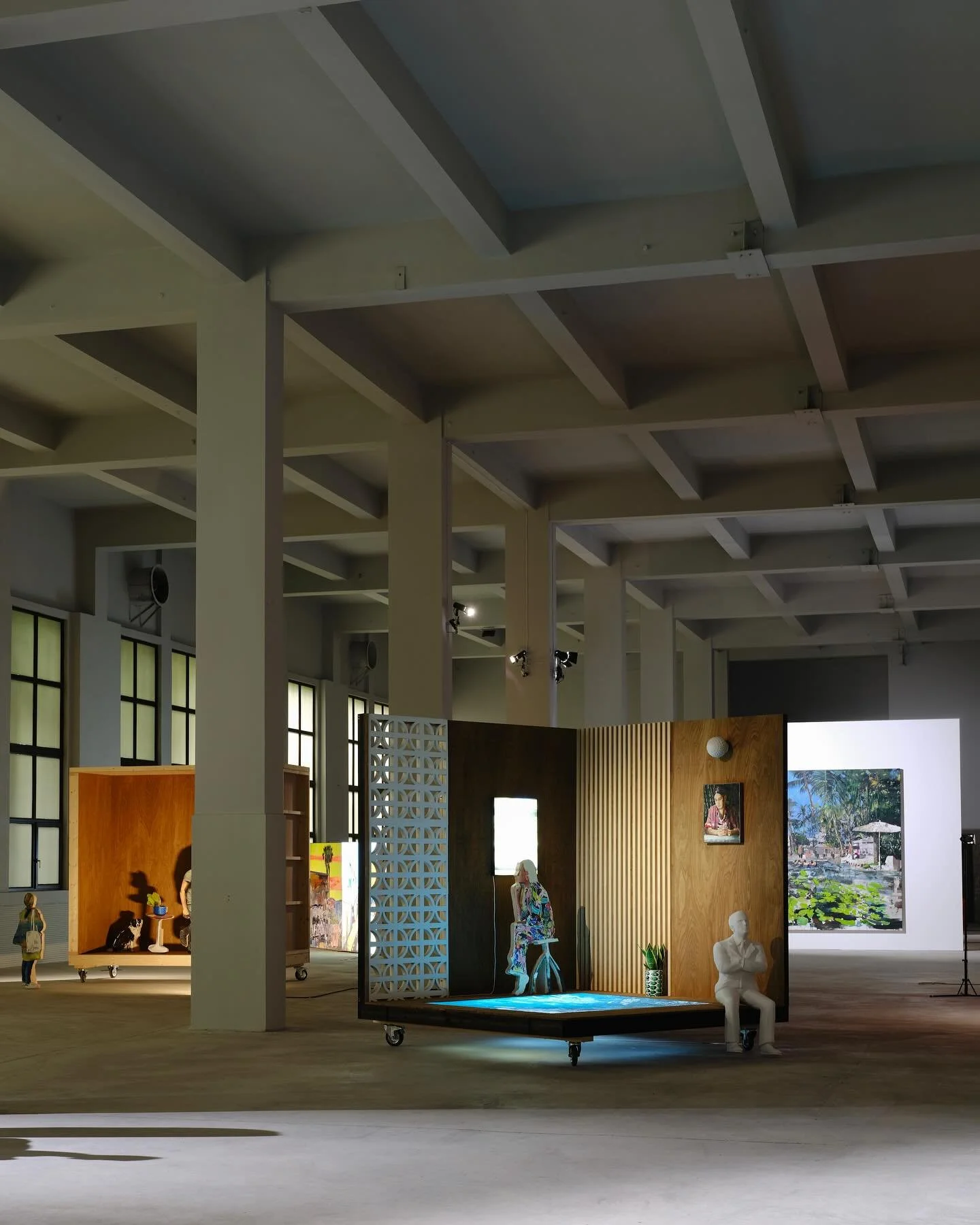 Scanteia Plus modernist complex interior with geometric façade