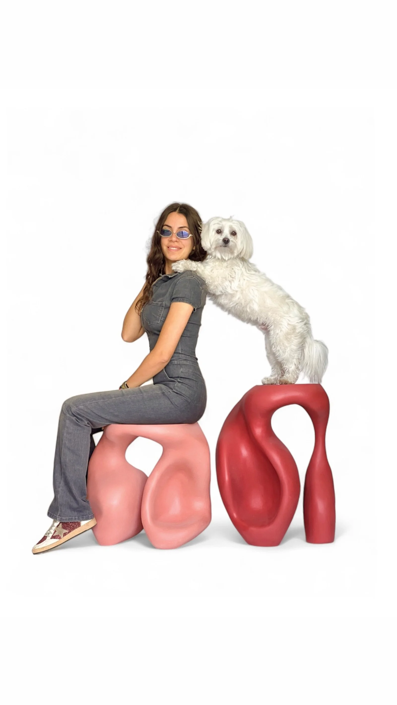 Expressive sculptural furniture with fluid, body-like silhouette