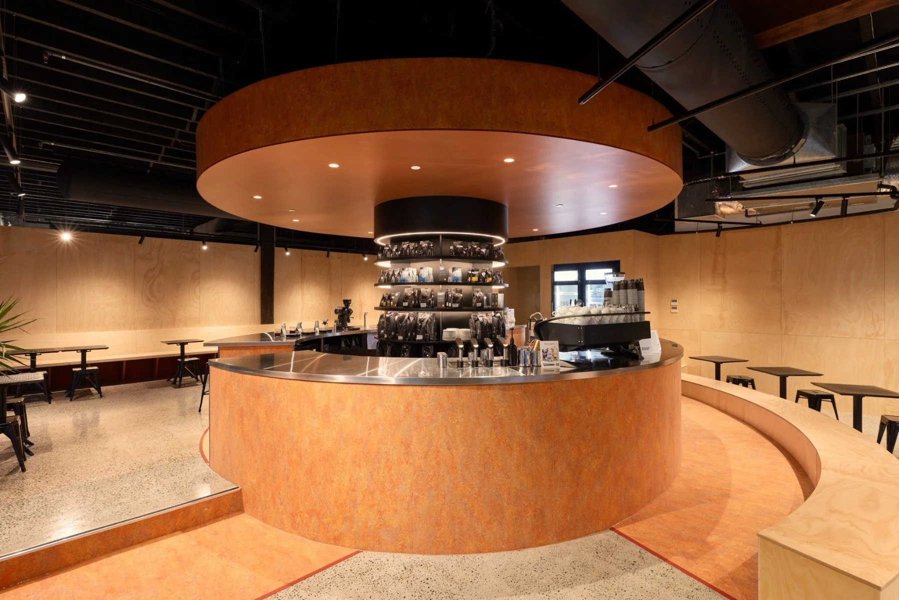 Interior view of Toby’s Estate café and roastery in Sydney