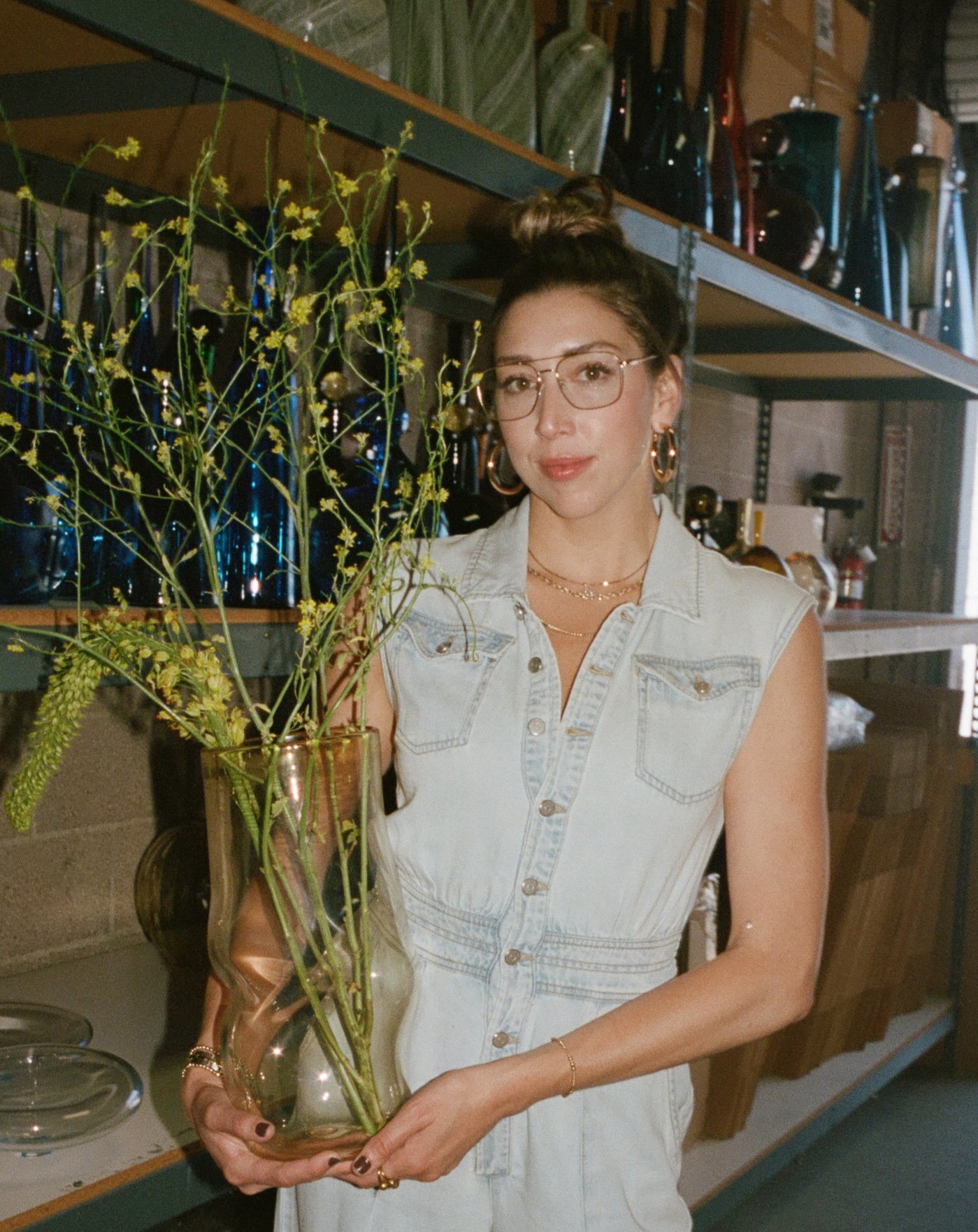 Aurora Vase in alabaster by Austin Fields, hand-sculpted luminous stone vessel with soft contours