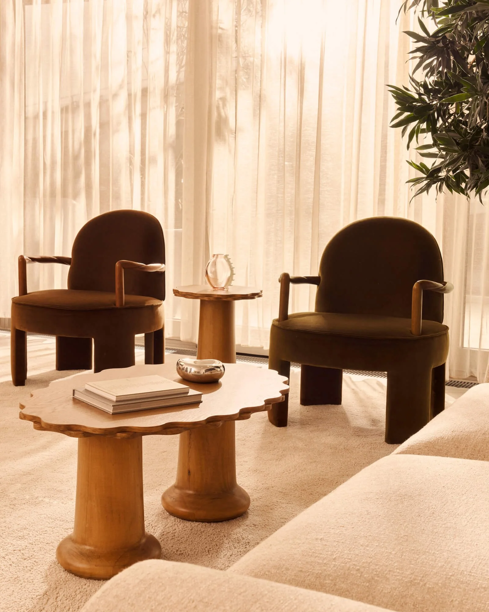 Modern dining table styled with Deya tableware collection