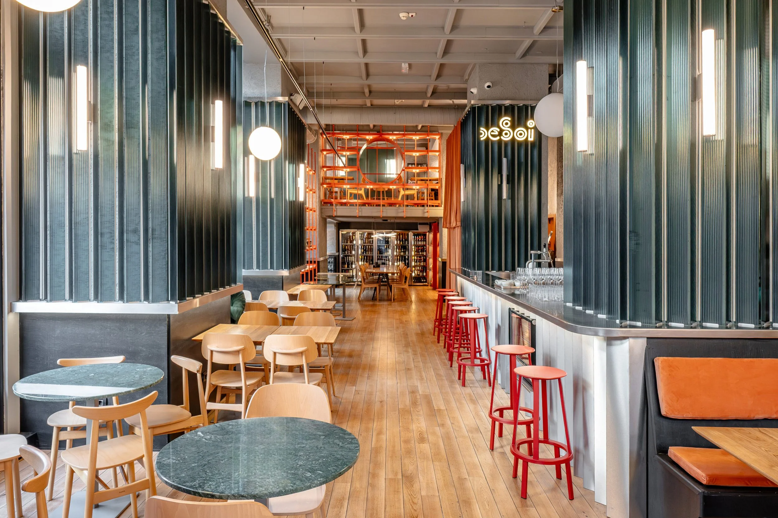 DeSoi Cismigiu restaurant dining room overlooking Cismigiu Gardens