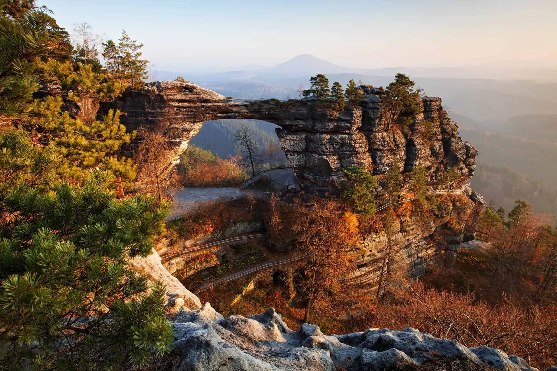 Bohemian Switzerland landscape with sandstone formations near Prague