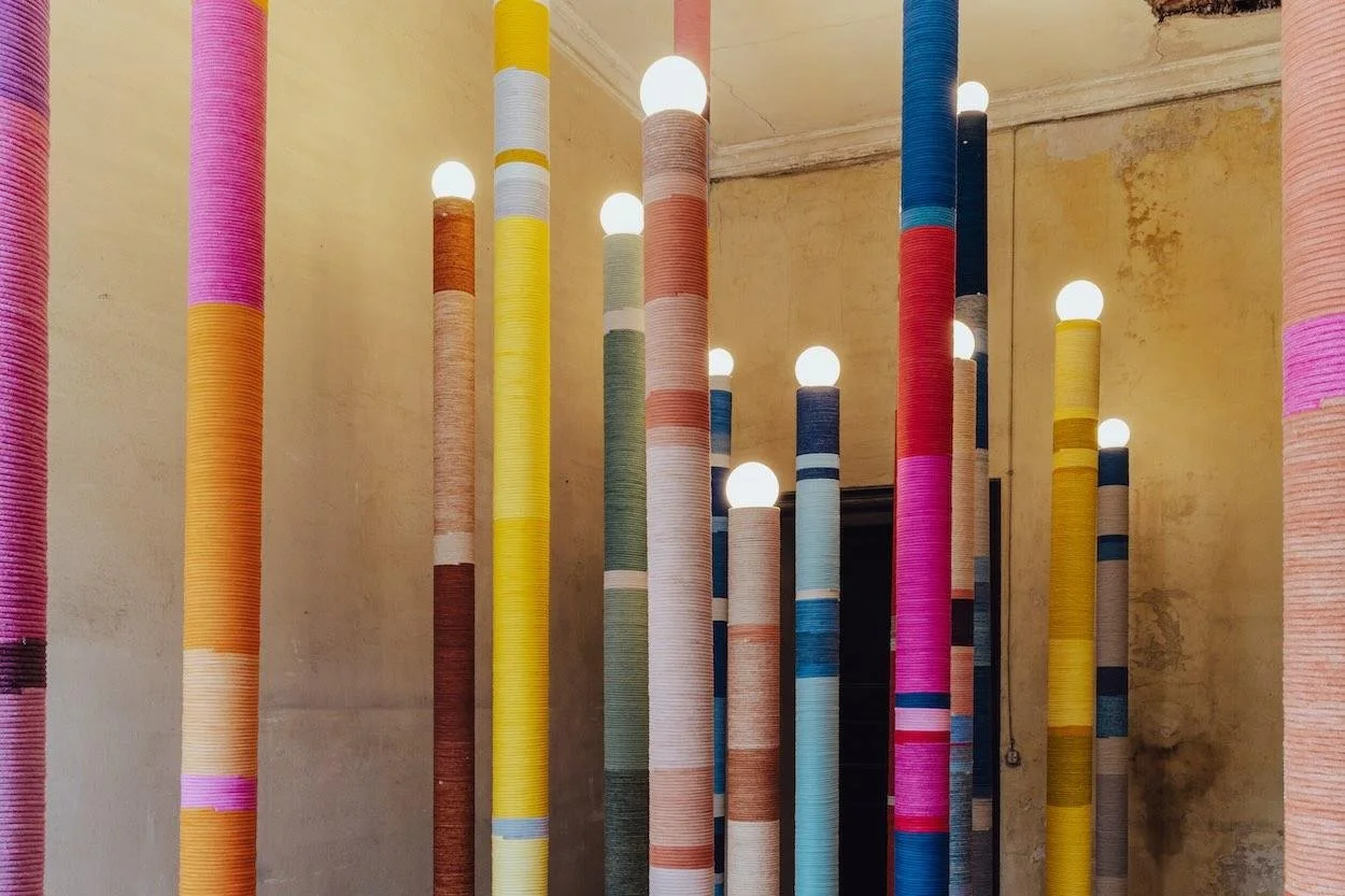 Carding Collectibles sculptural lighting by Studio Gonzalo Bascuñán made from recycled cotton