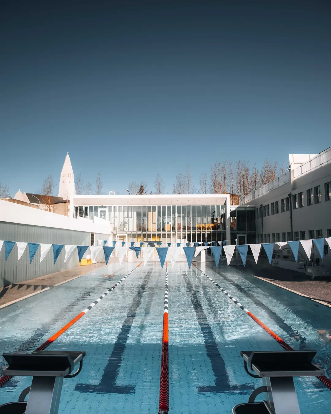 Art Deco facade of Sundhöllin, Reykjavík's historic public swimming pool