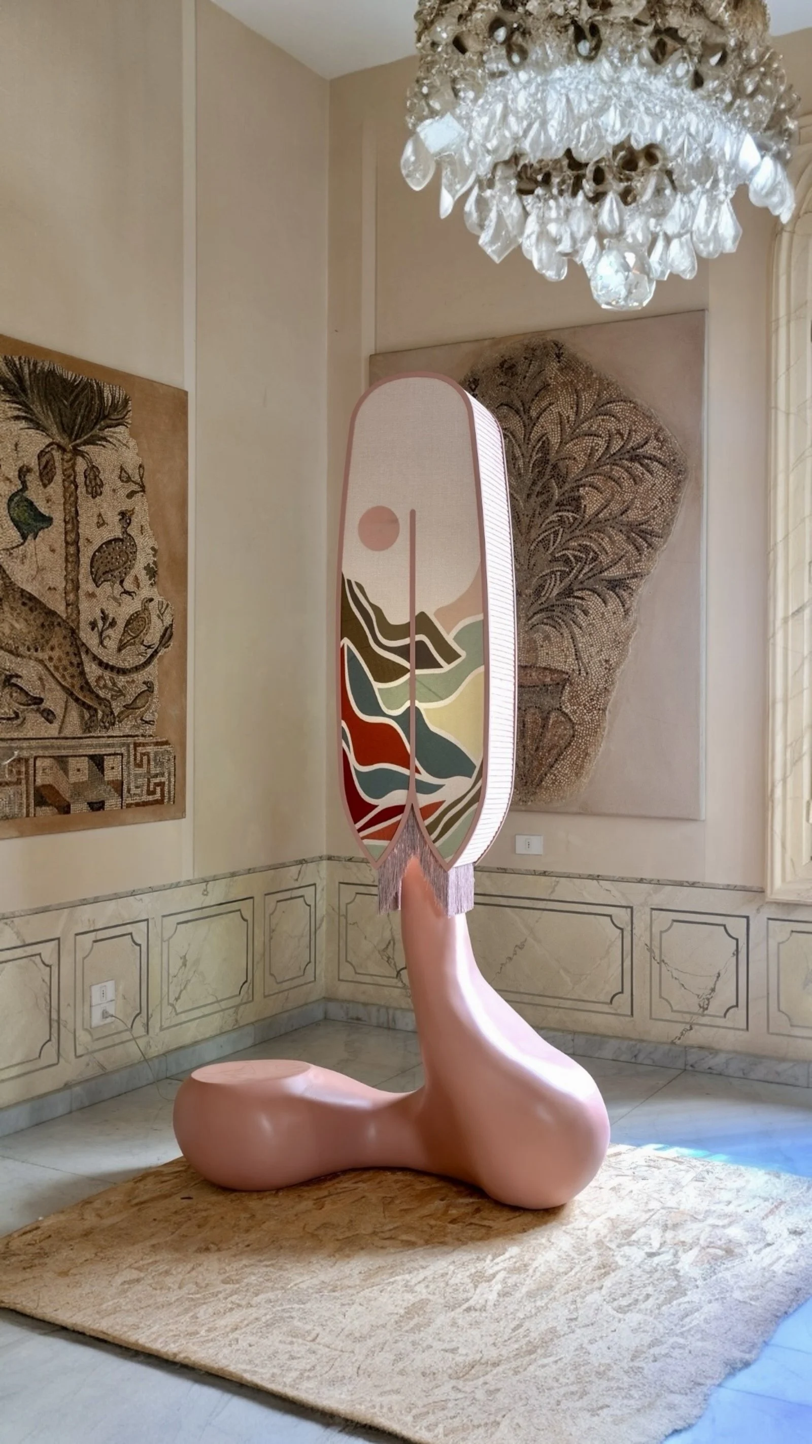 Contemporary Lebanese collectible design installation with organic forms