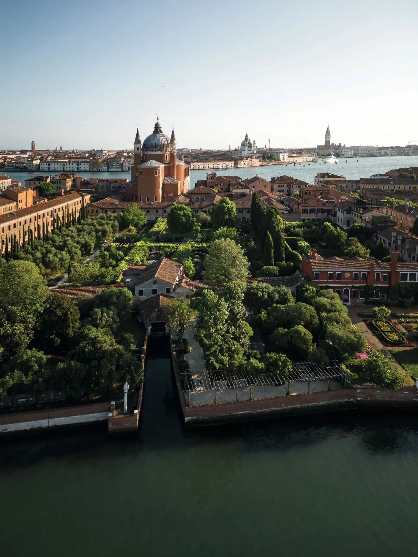 Quiet garden at Giardino del Redentore on Giudecca island, Venice