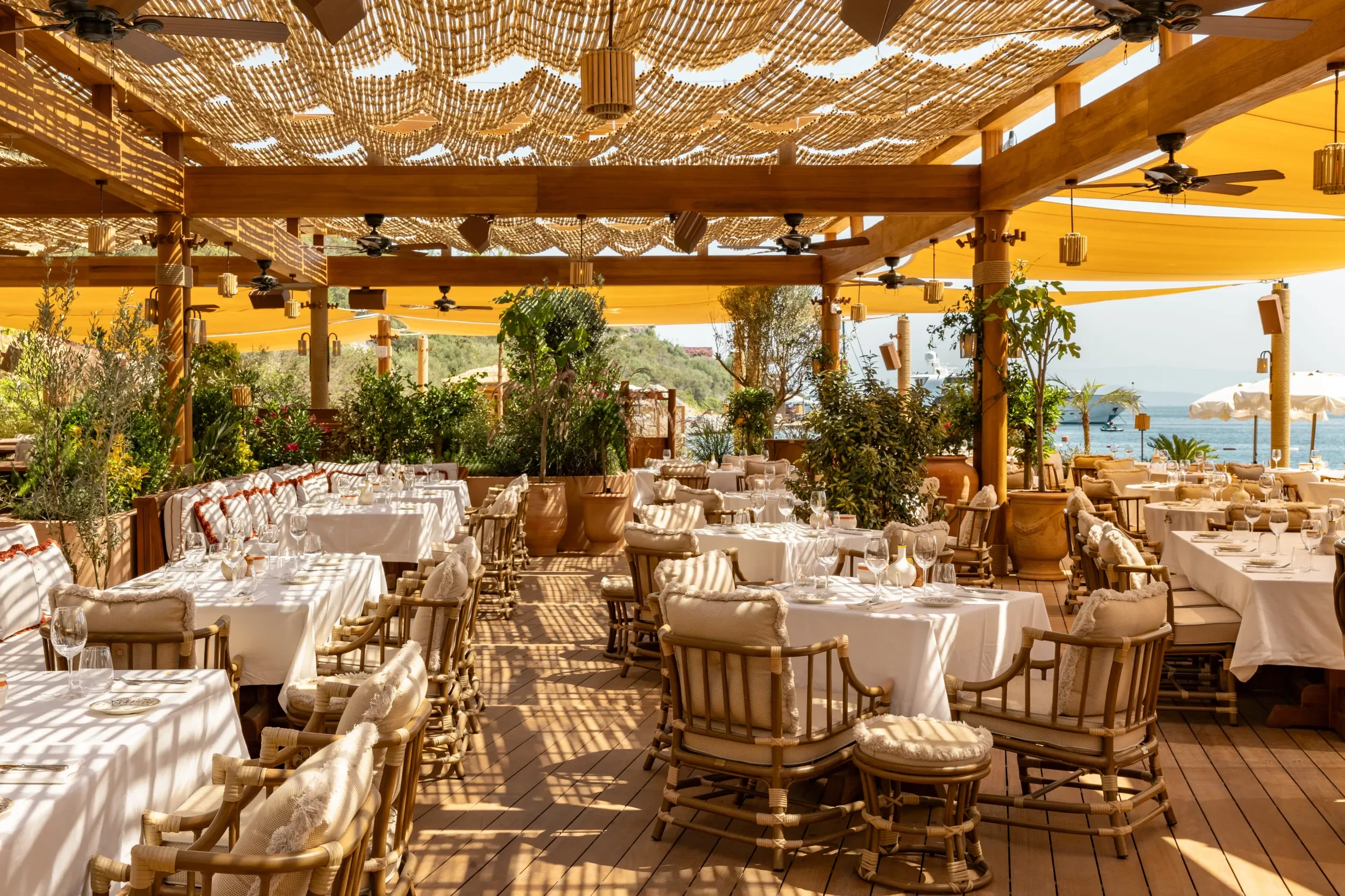 Gigi Bodrum restaurant overlooking the Aegean coast