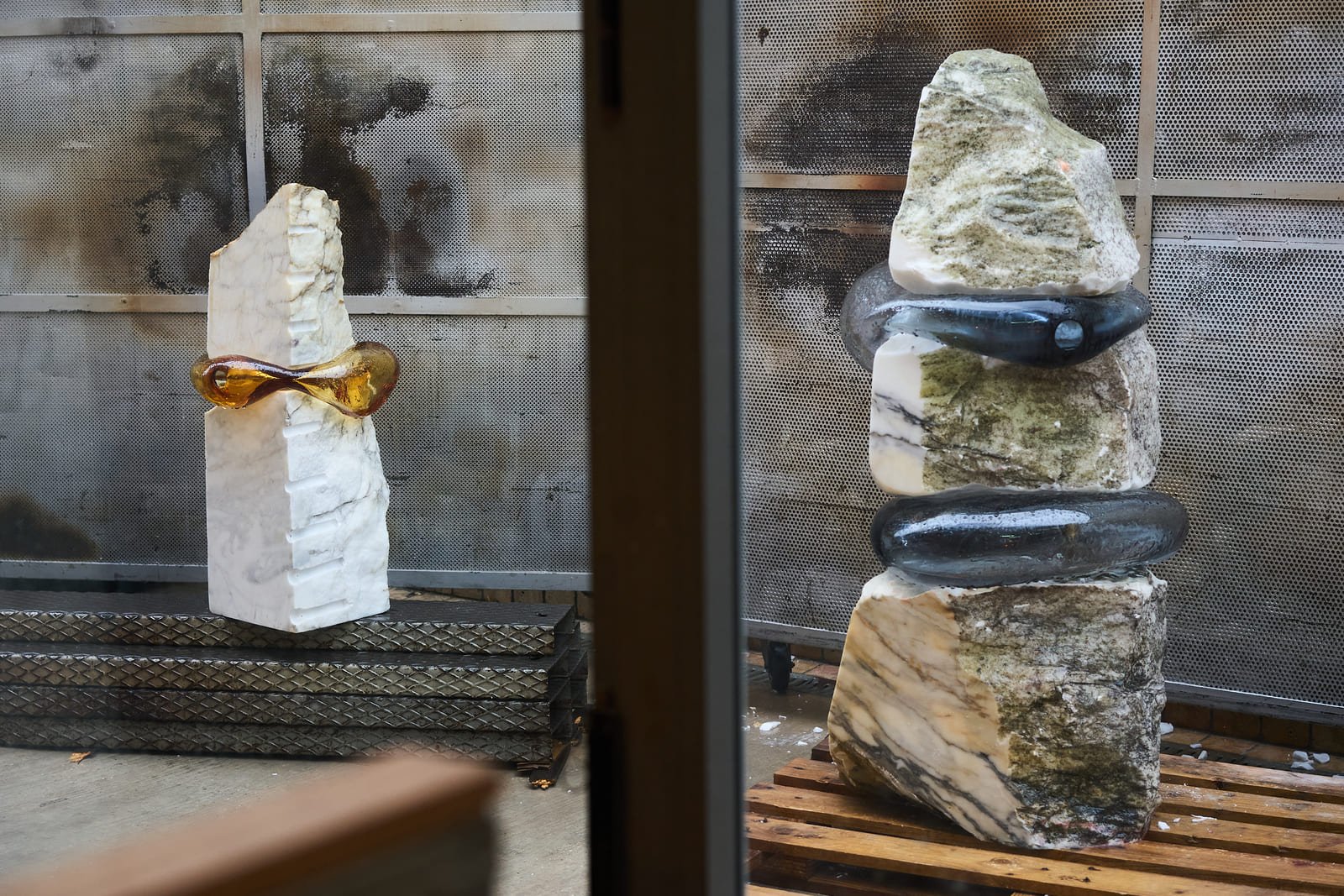 Sculptural artwork by Edoardo Cozzani exploring natural and synthetic materials