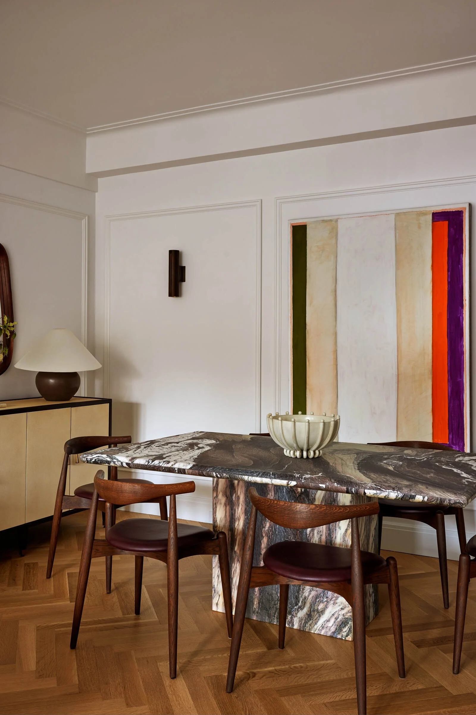Contemporary living room designed by KKB Interiors featuring layered textures and neutral tones