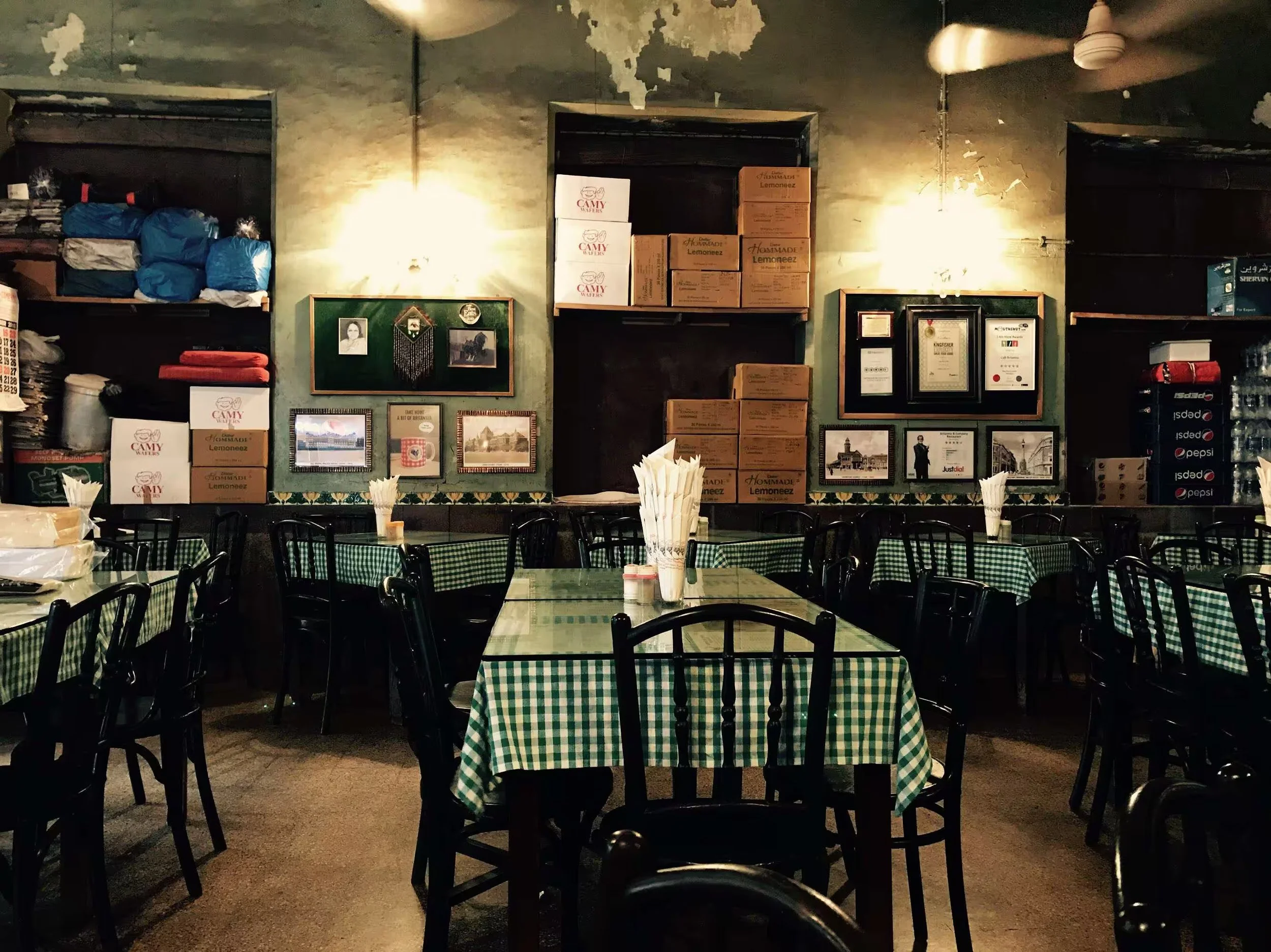 Heritage interiors at Britannia & Company, one of Mumbai's historic restaurants.