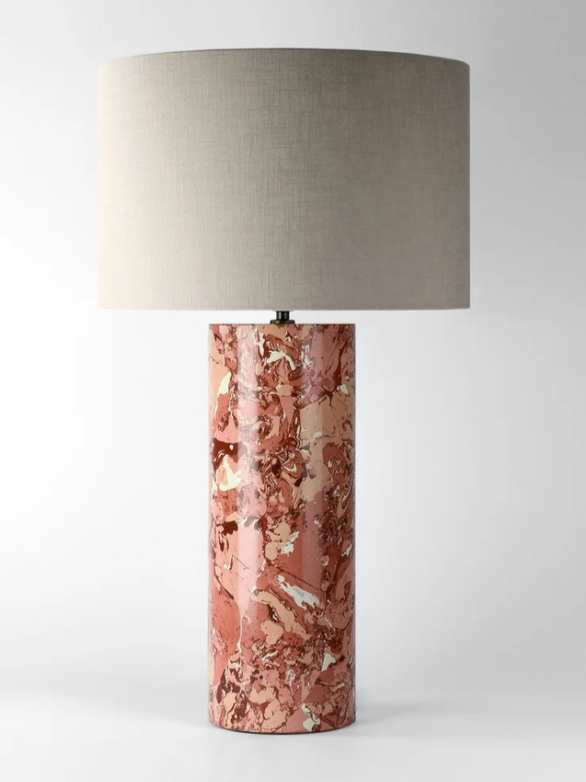 Scagliola Table Lamp No.07 by Christopher Wall, handcrafted mineral table lamp with sculptural silhouette