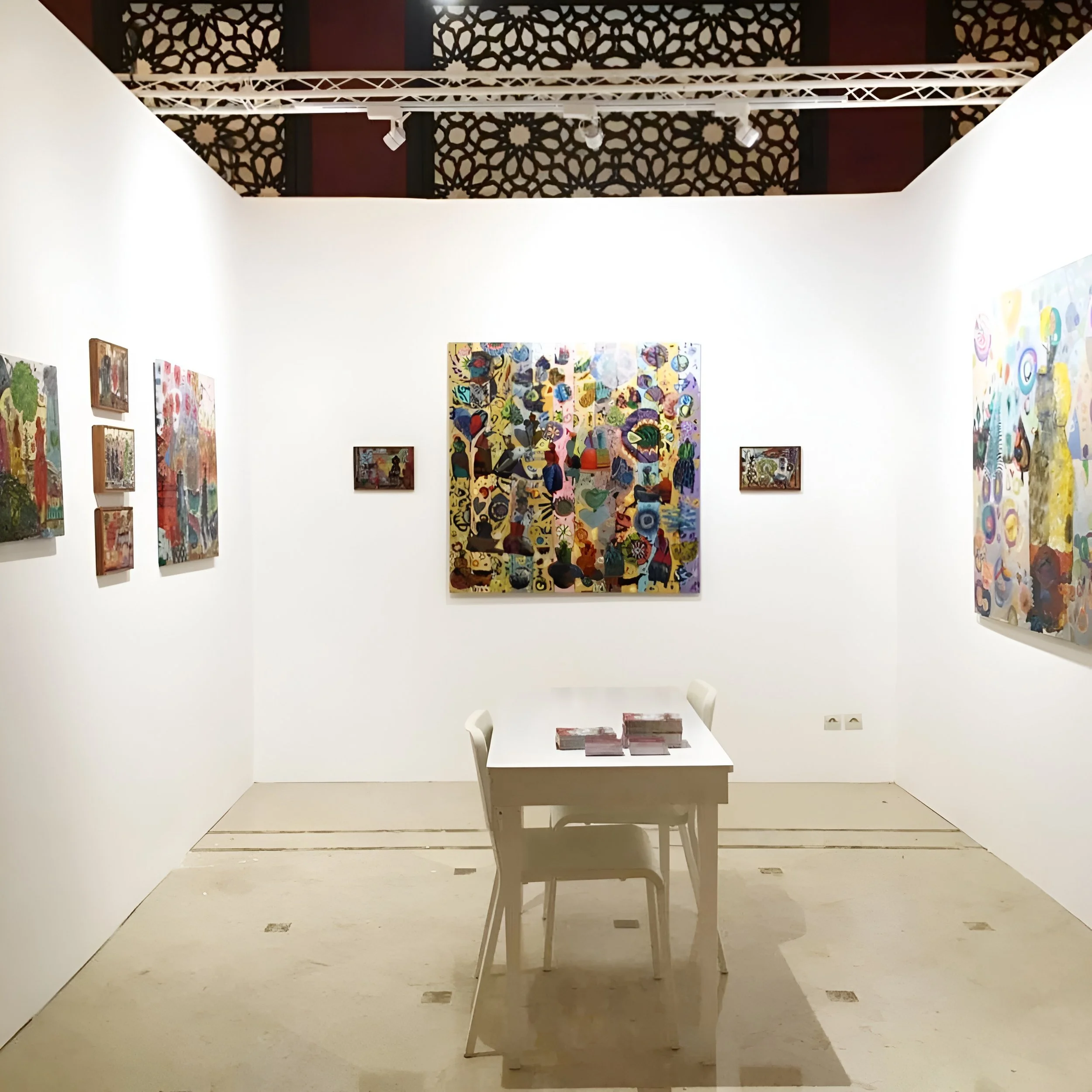 Eclectica Contemporary gallery showcasing layered African contemporary artworks in a curated space