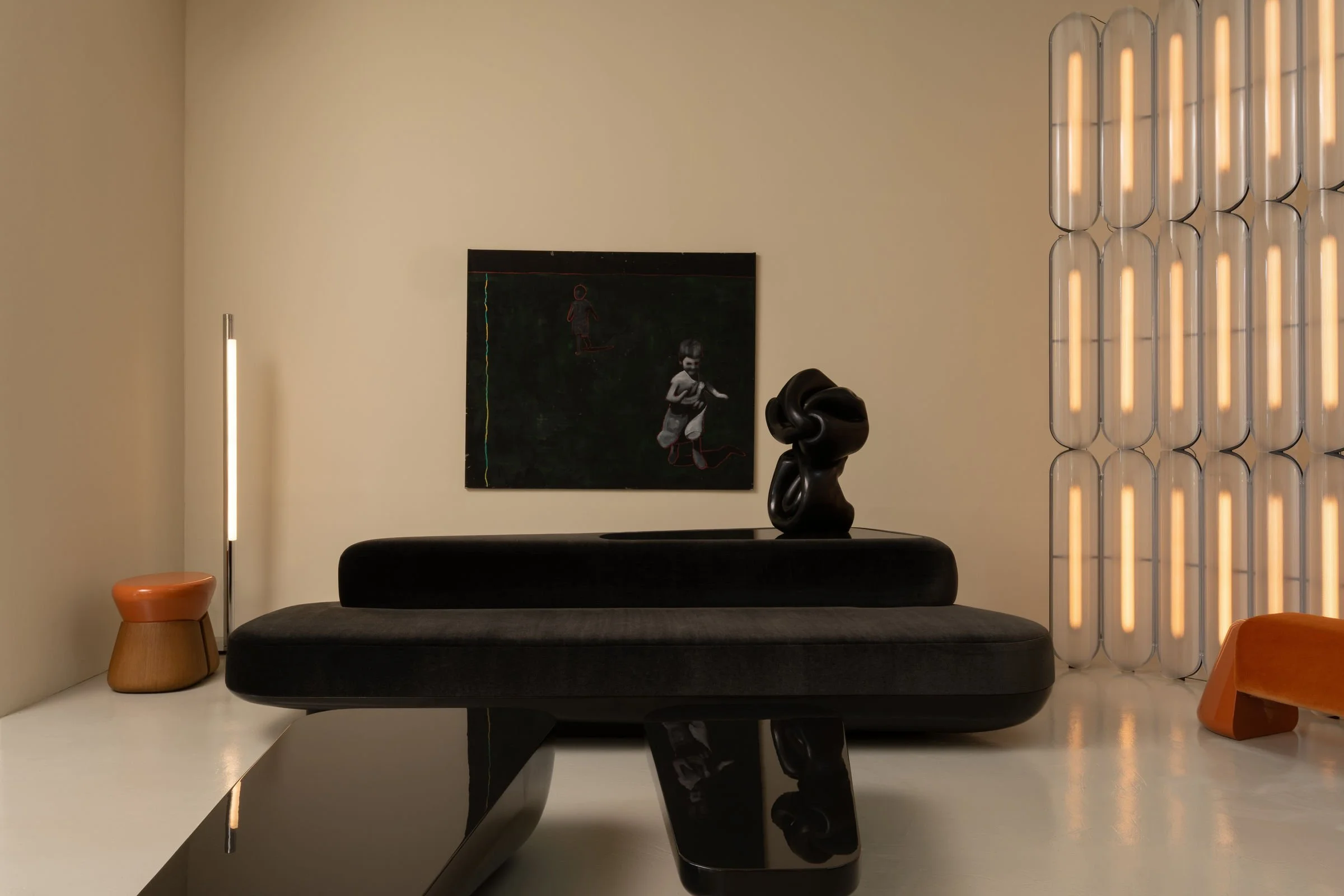 Collectible design and functional art pieces displayed in BOON ROOM concept gallery Paris