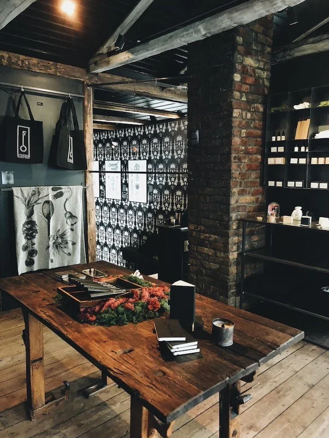 Interior of Fischersund concept store and scent boutique in Reykjavík