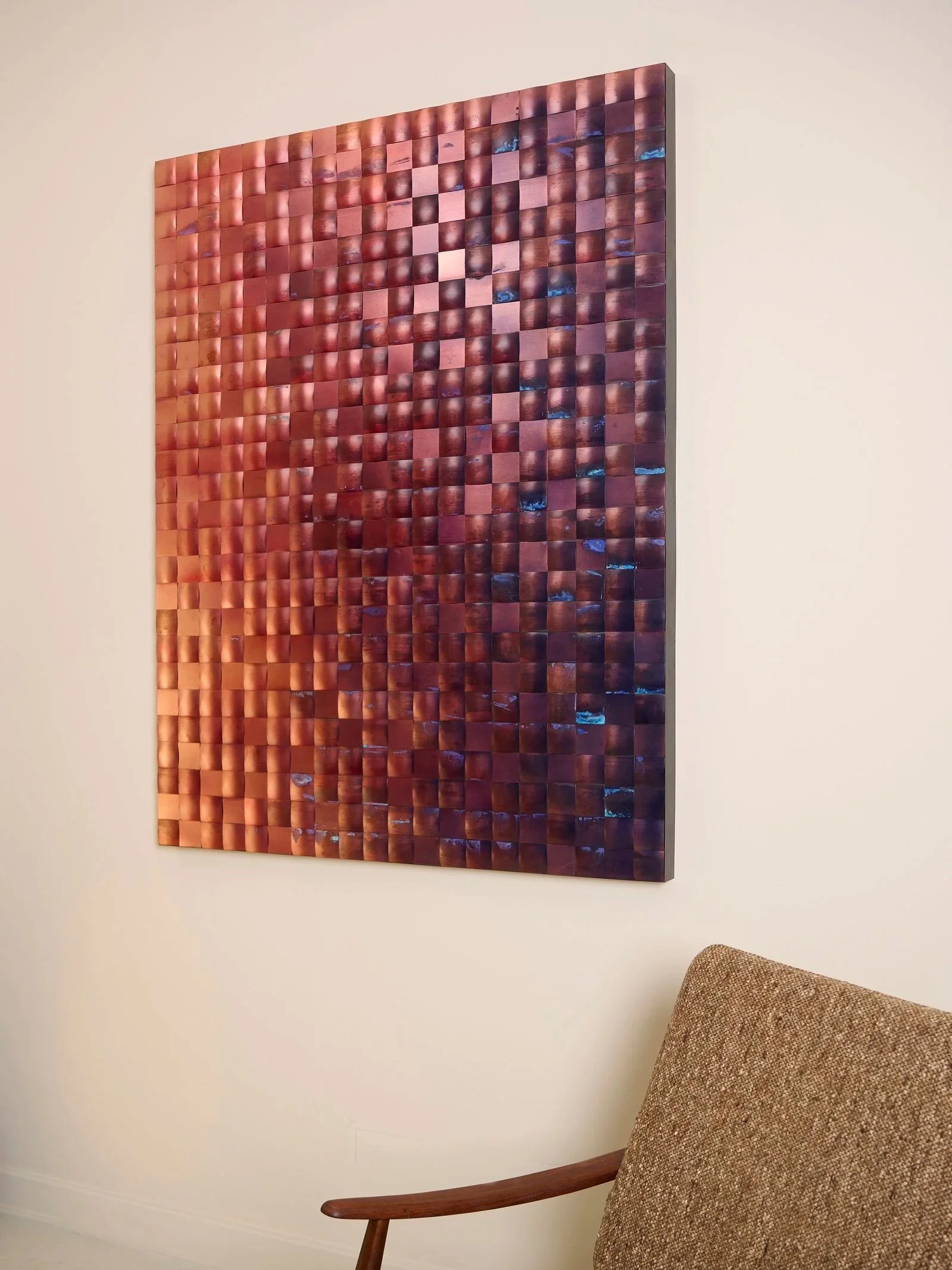 Patina artwork blending geometry and organic movement